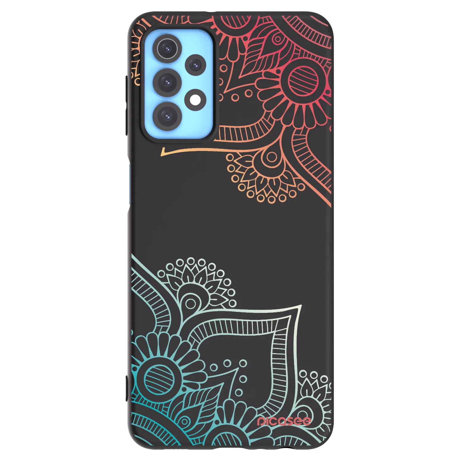 Picasee husă neagră din silicon pentru Samsung Galaxy A32 4G SM-A325F - Flowers pattern