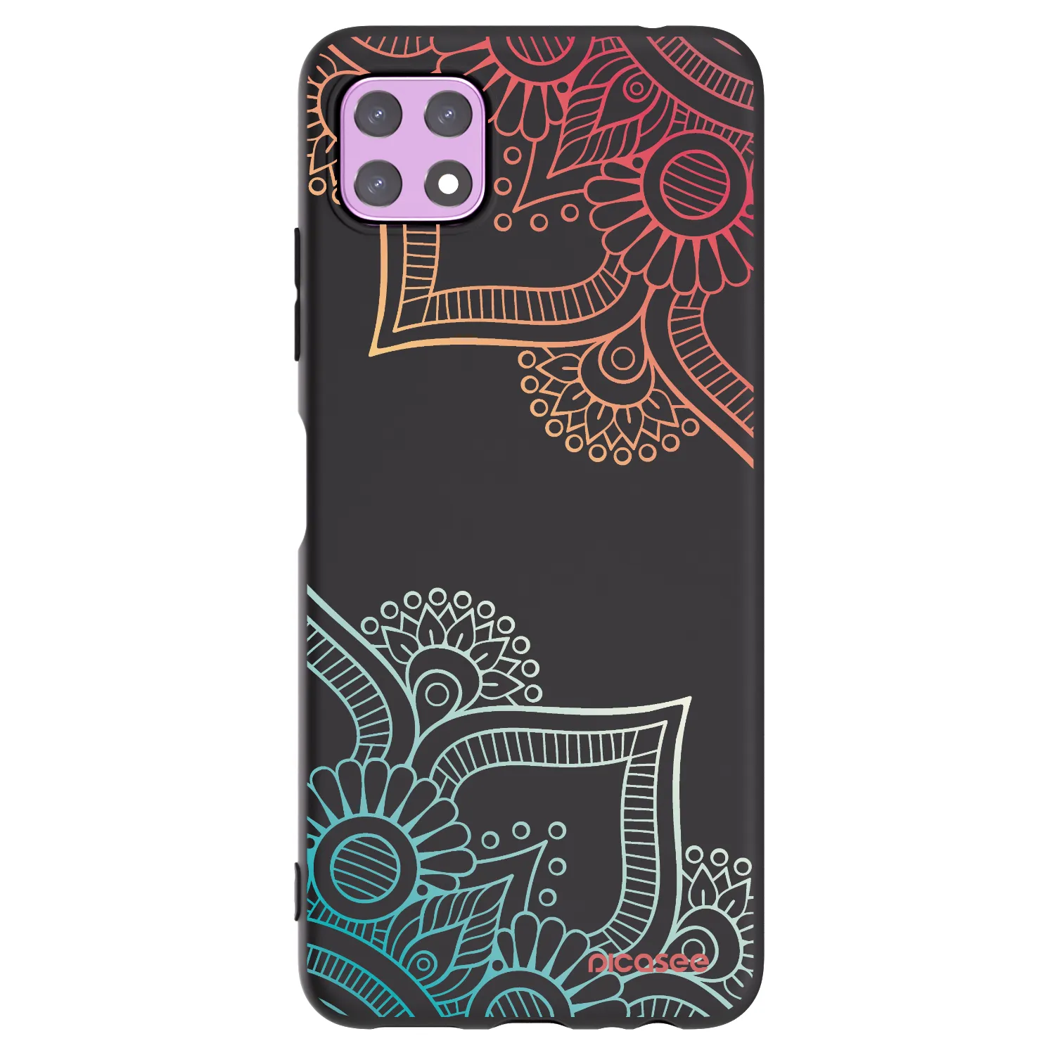 Picasee husă neagră din silicon pentru Samsung Galaxy A22 A226B 5G - Flowers pattern