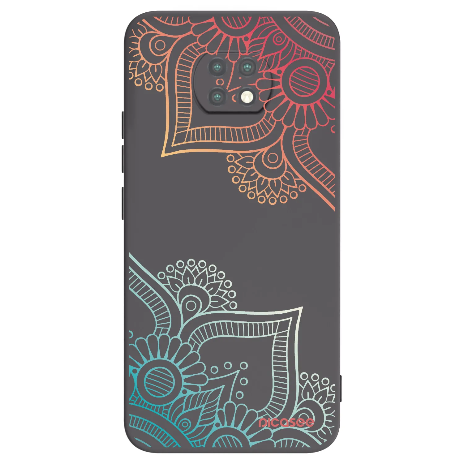 Picasee husă neagră din silicon pentru Xiaomi Redmi Note 9T - Flowers pattern