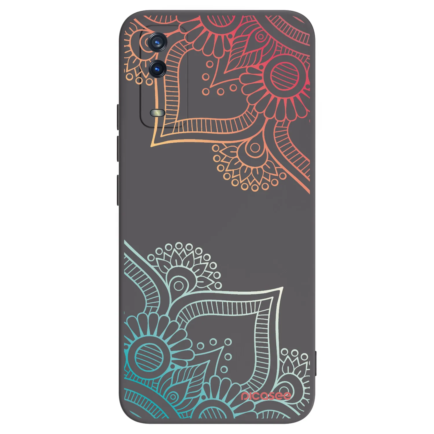 Picasee husă neagră din silicon pentru Vivo Y11s - Flowers pattern