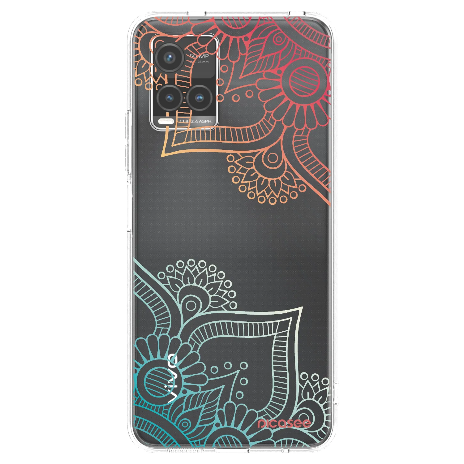 Picasee husă transparentă din silicon pentru Vivo Y33s - Flowers pattern