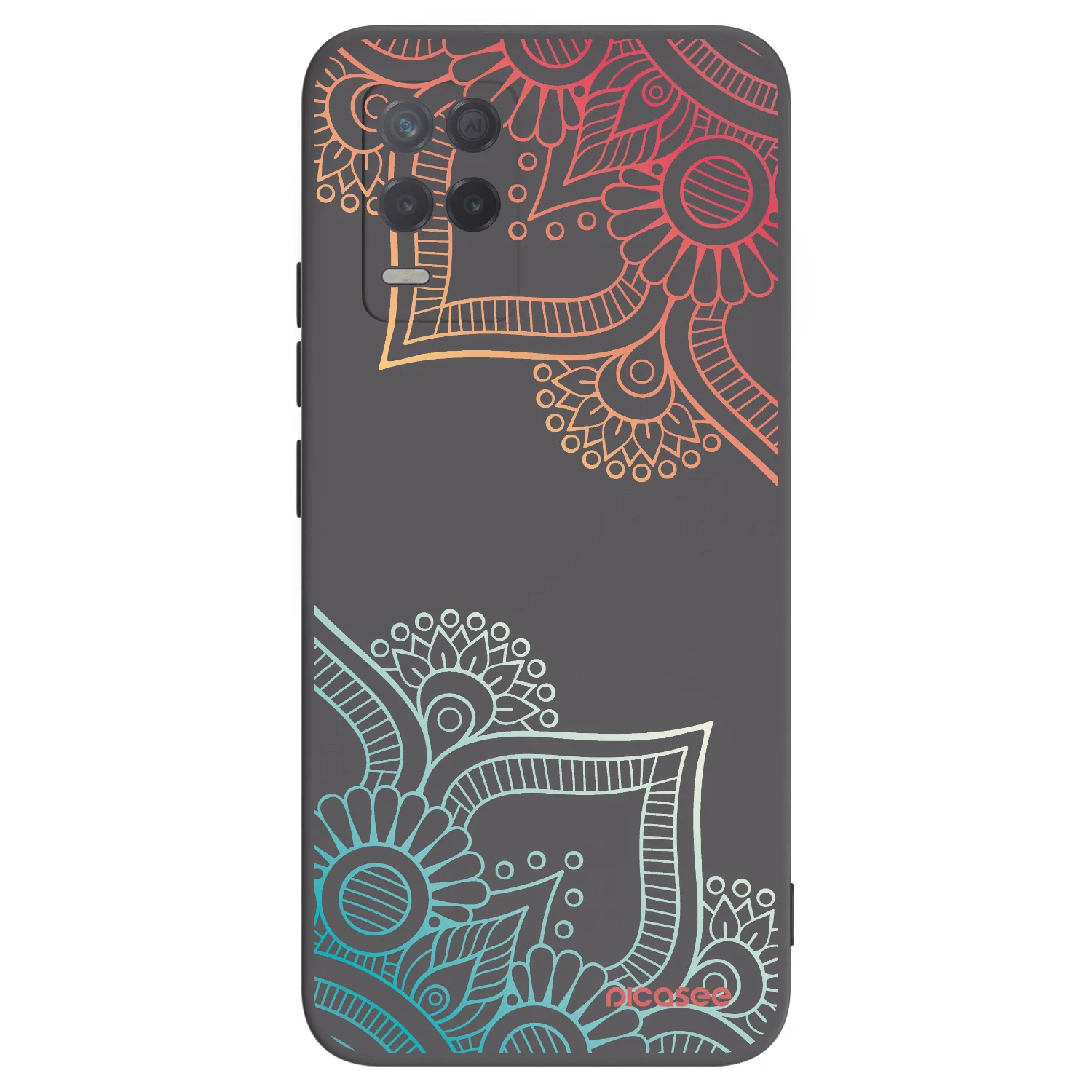 Picasee husă neagră din silicon pentru Realme 8 5G - Flowers pattern
