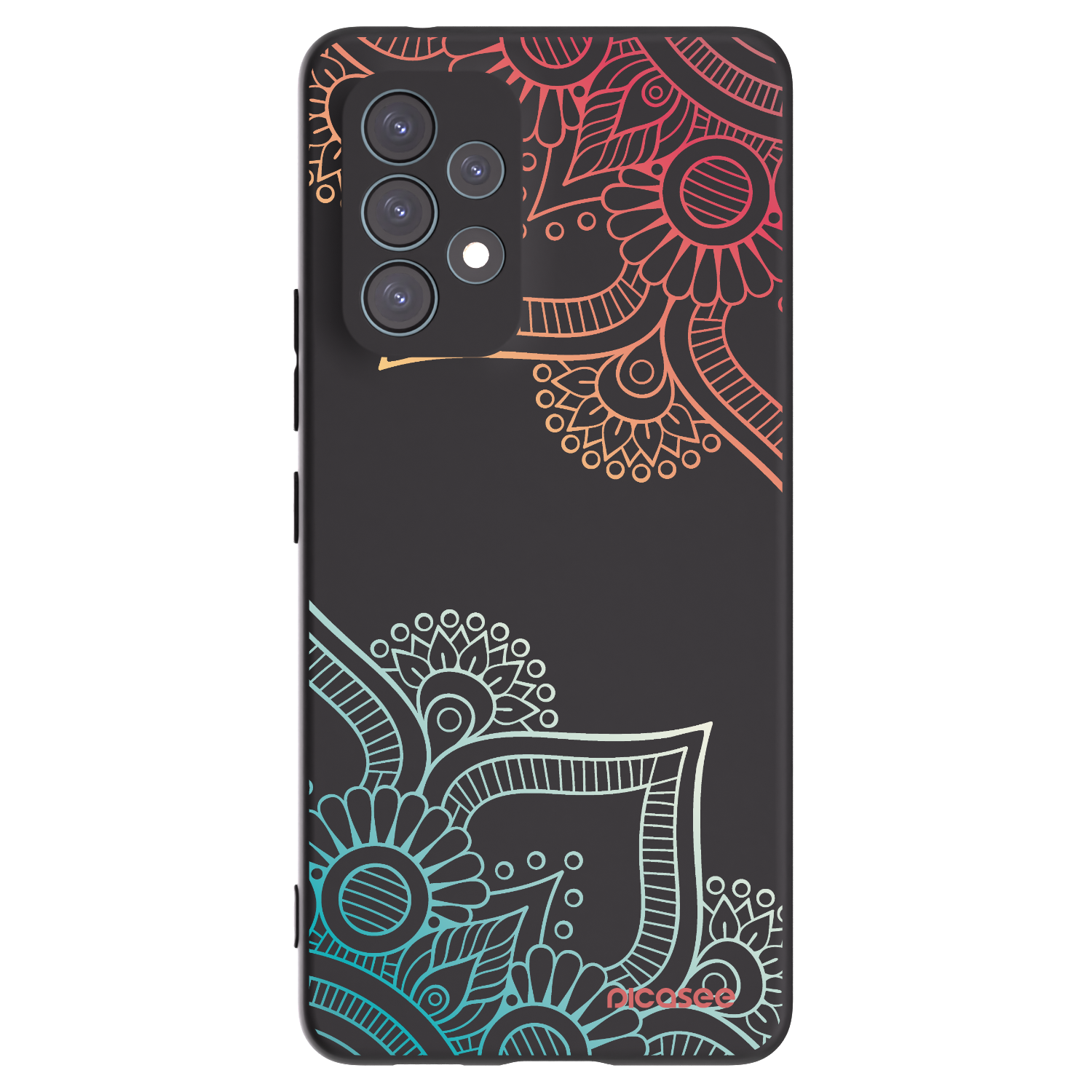 Picasee husă neagră din silicon pentru Samsung Galaxy A53 5G A536 - Flowers pattern