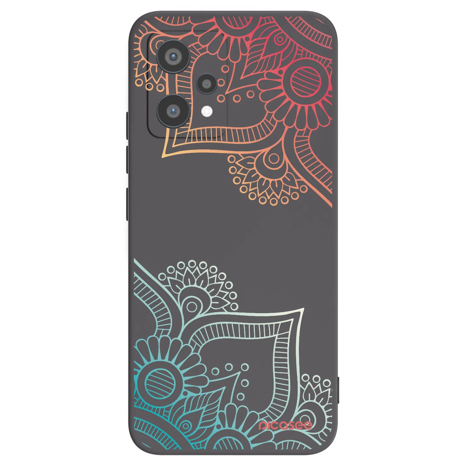 Picasee husă neagră din silicon pentru Realme 9 Pro 5G - Flowers pattern