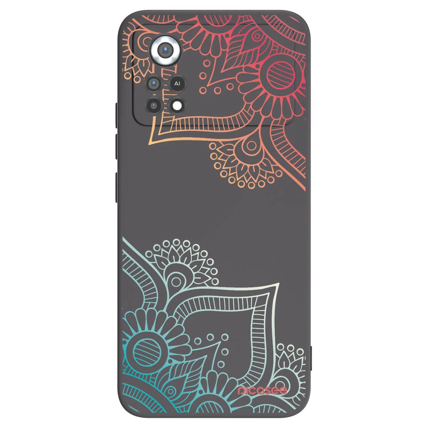 Picasee husă neagră din silicon pentru Xiaomi Poco X4 Pro 5G - Flowers pattern