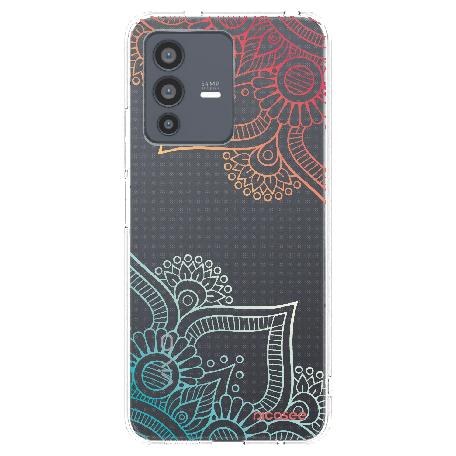 Picasee husă transparentă din silicon pentru Vivo V23 5G - Flowers pattern