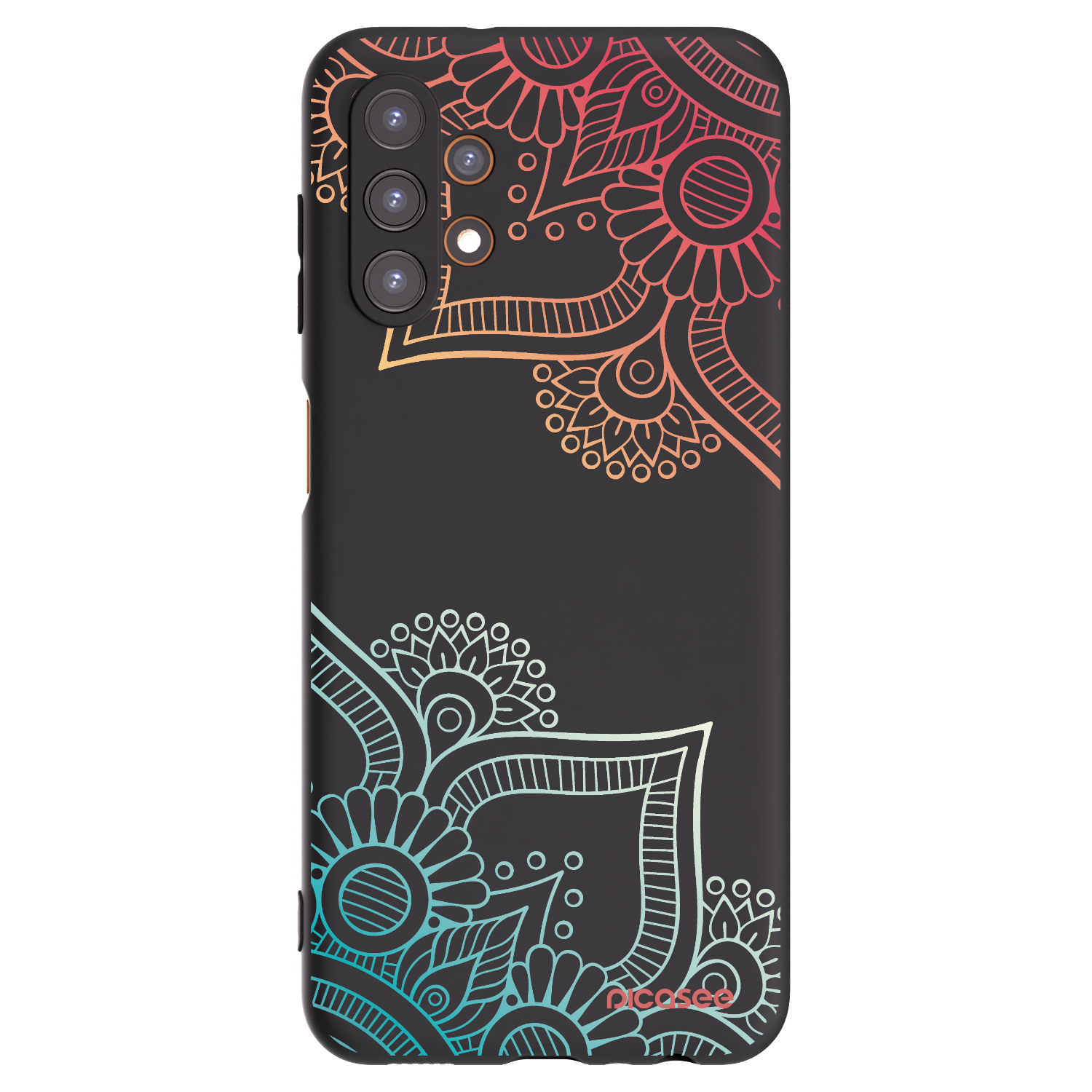 Picasee husă neagră din silicon pentru Samsung Galaxy A13 4G A135 - Flowers pattern