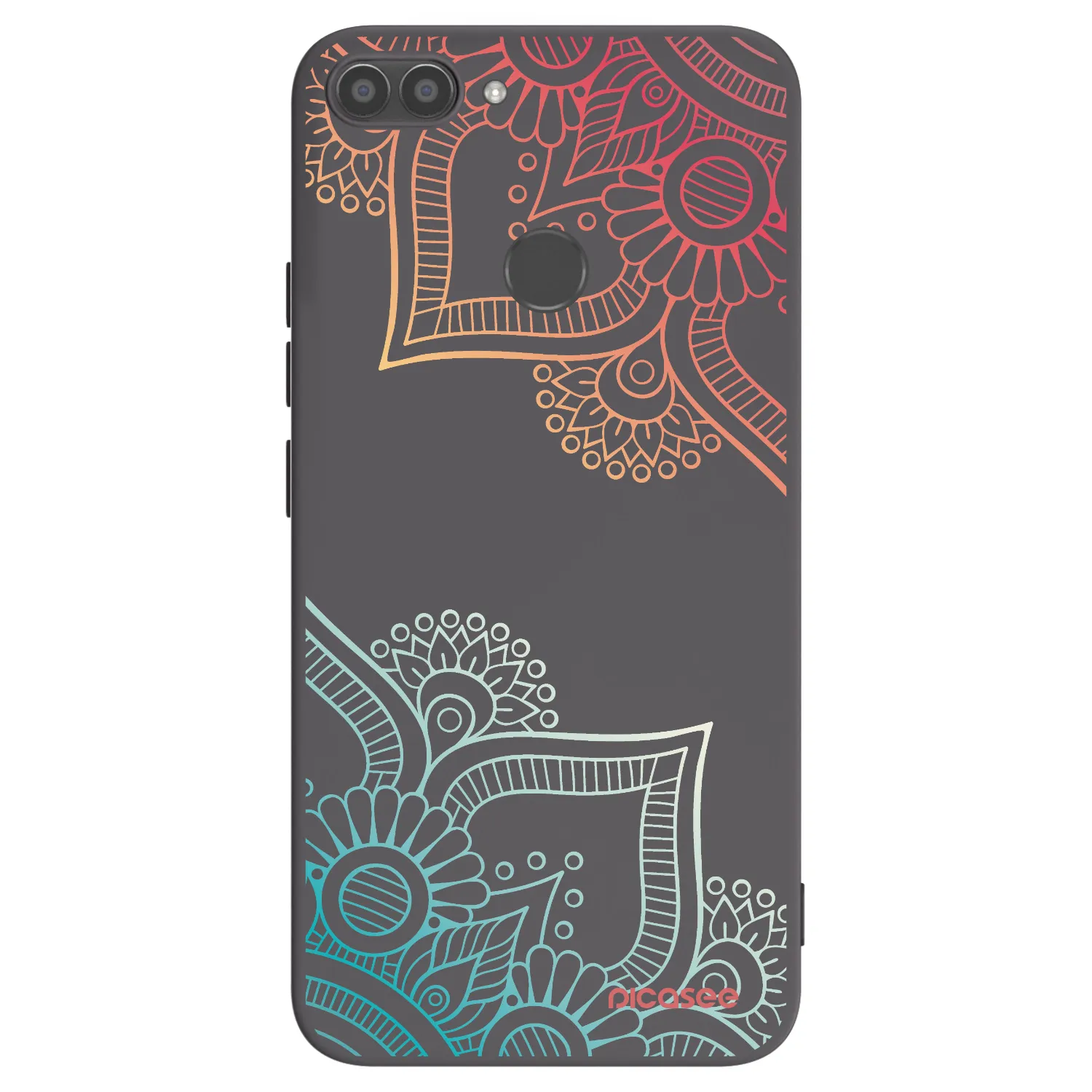Picasee husă neagră din silicon pentru Huawei P Smart - Flowers pattern