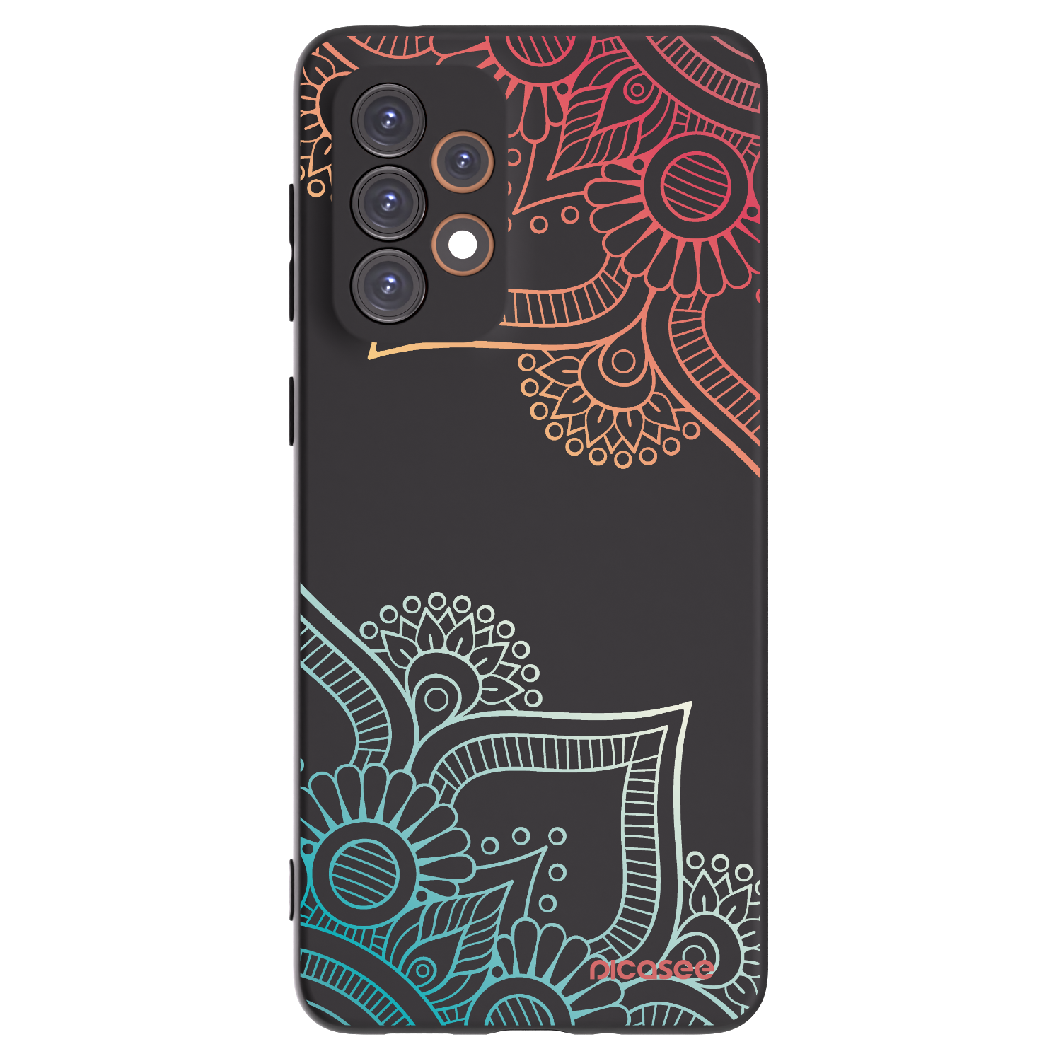 Picasee husă neagră din silicon pentru Samsung Galaxy A33 5G A336 - Flowers pattern