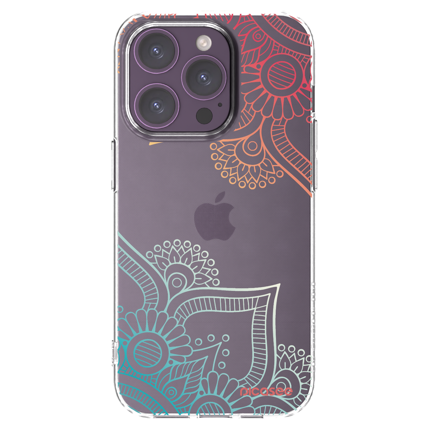Picasee husă transparentă din silicon pentru Apple iPhone 14 Pro - Flowers pattern