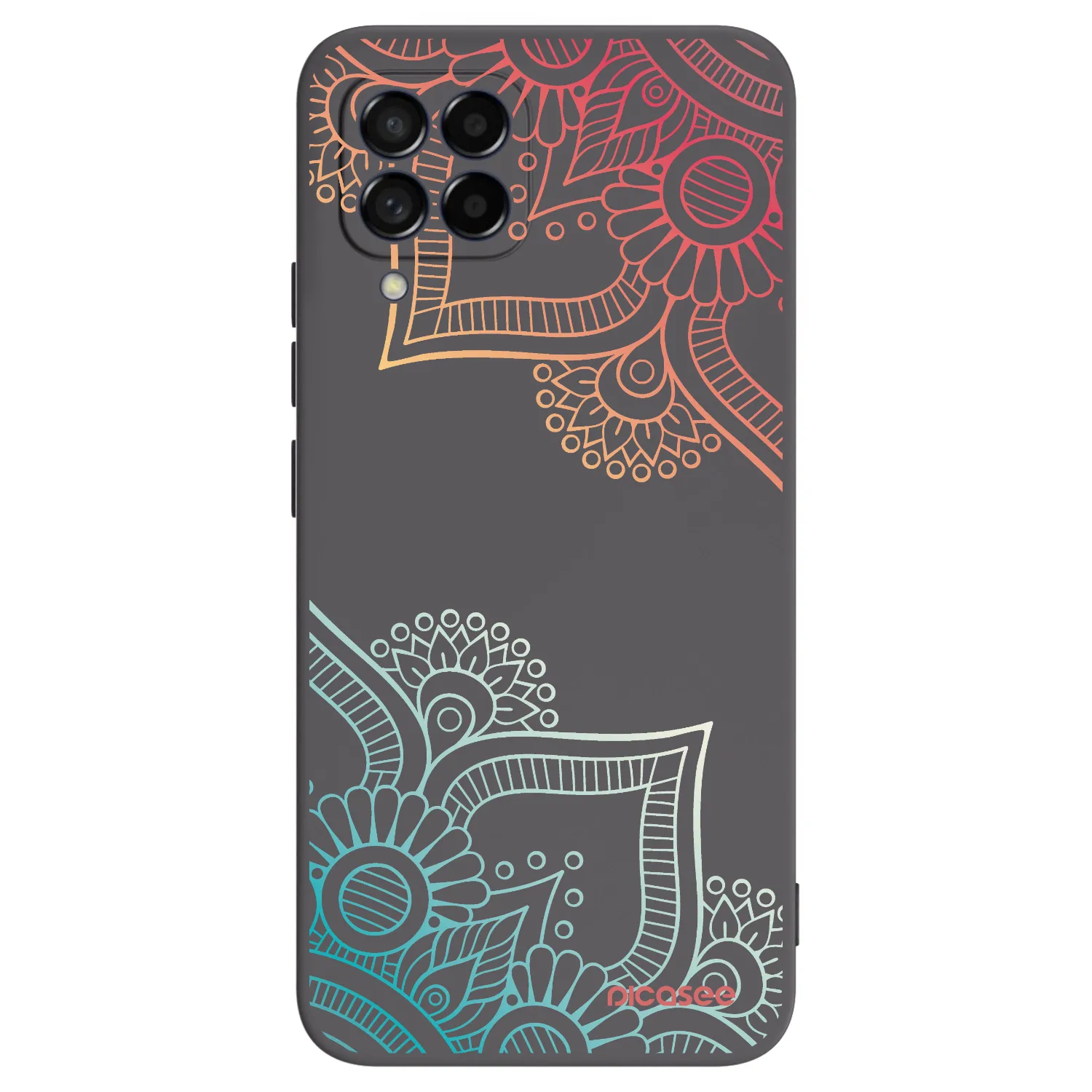 Picasee husă neagră din silicon pentru Samsung Galaxy M53 5G - Flowers pattern