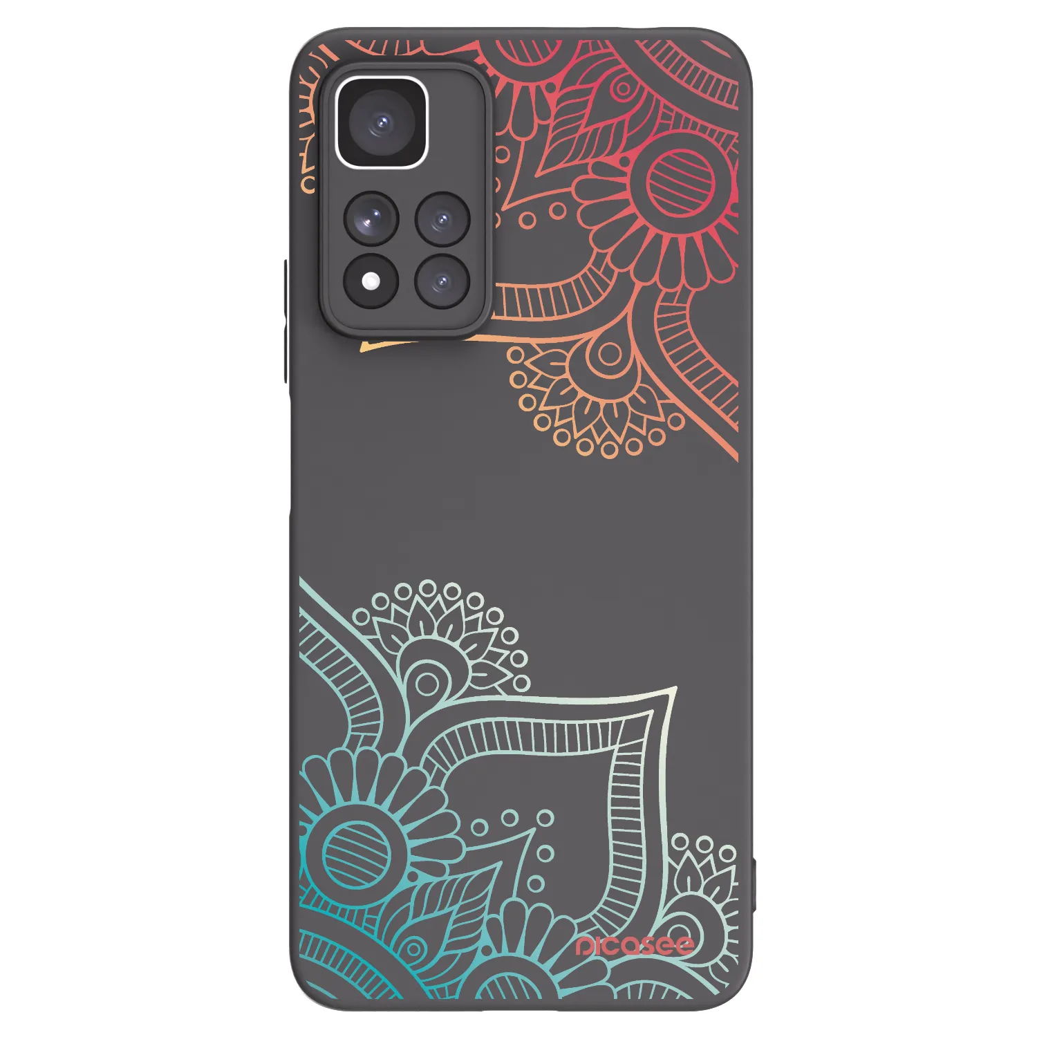 Picasee husă neagră din silicon pentru Xiaomi Redmi Note 11 Pro+ 5G - Flowers pattern