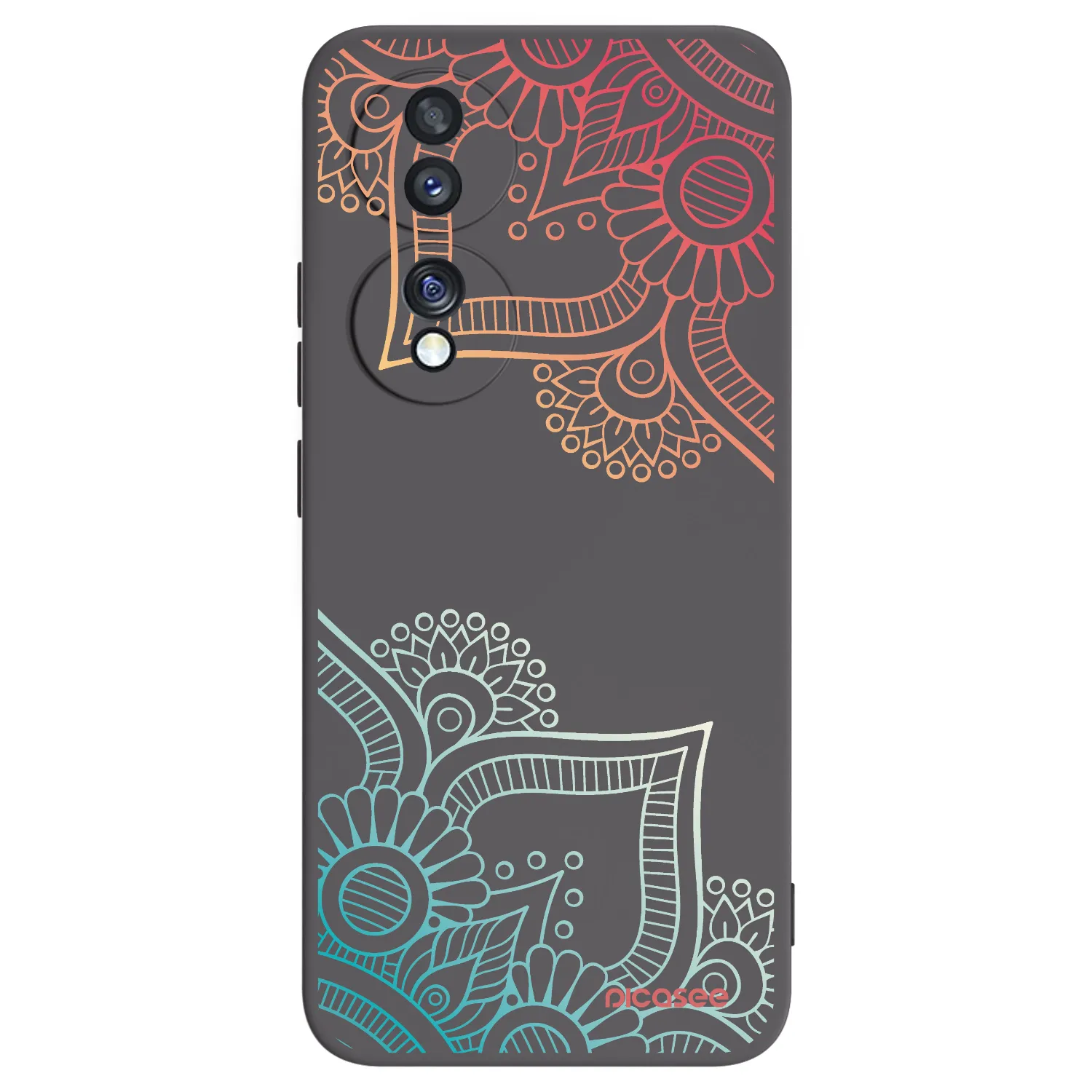 Picasee husă neagră din silicon pentru Honor 70 - Flowers pattern