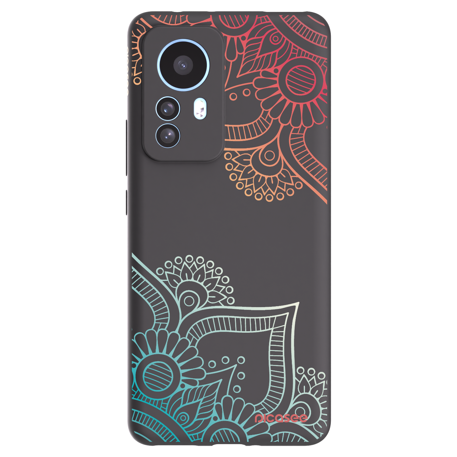 Picasee husă neagră din silicon pentru Xiaomi 12T Pro - Flowers pattern