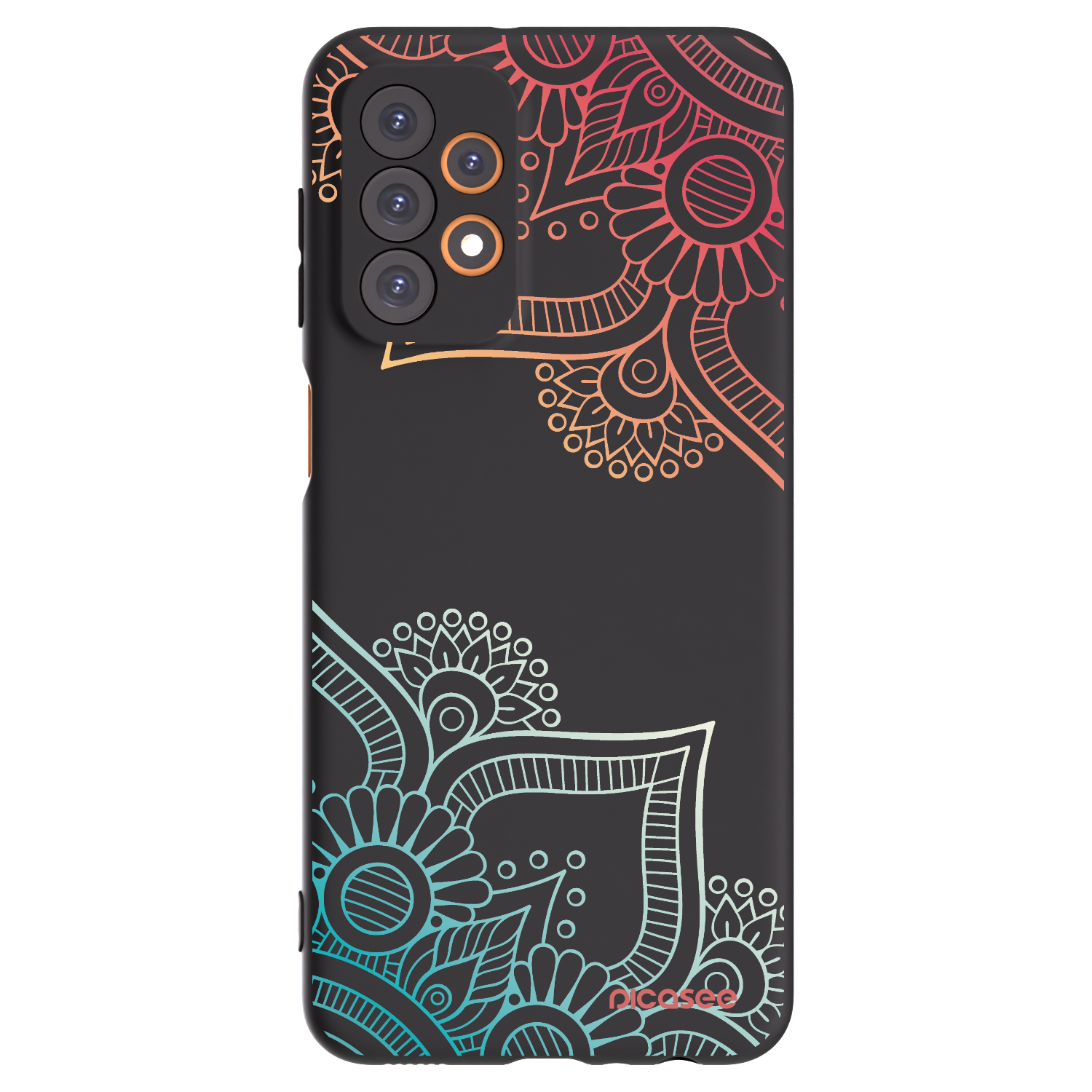 Picasee husă neagră din silicon pentru Samsung Galaxy A23 A236B 5G - Flowers pattern