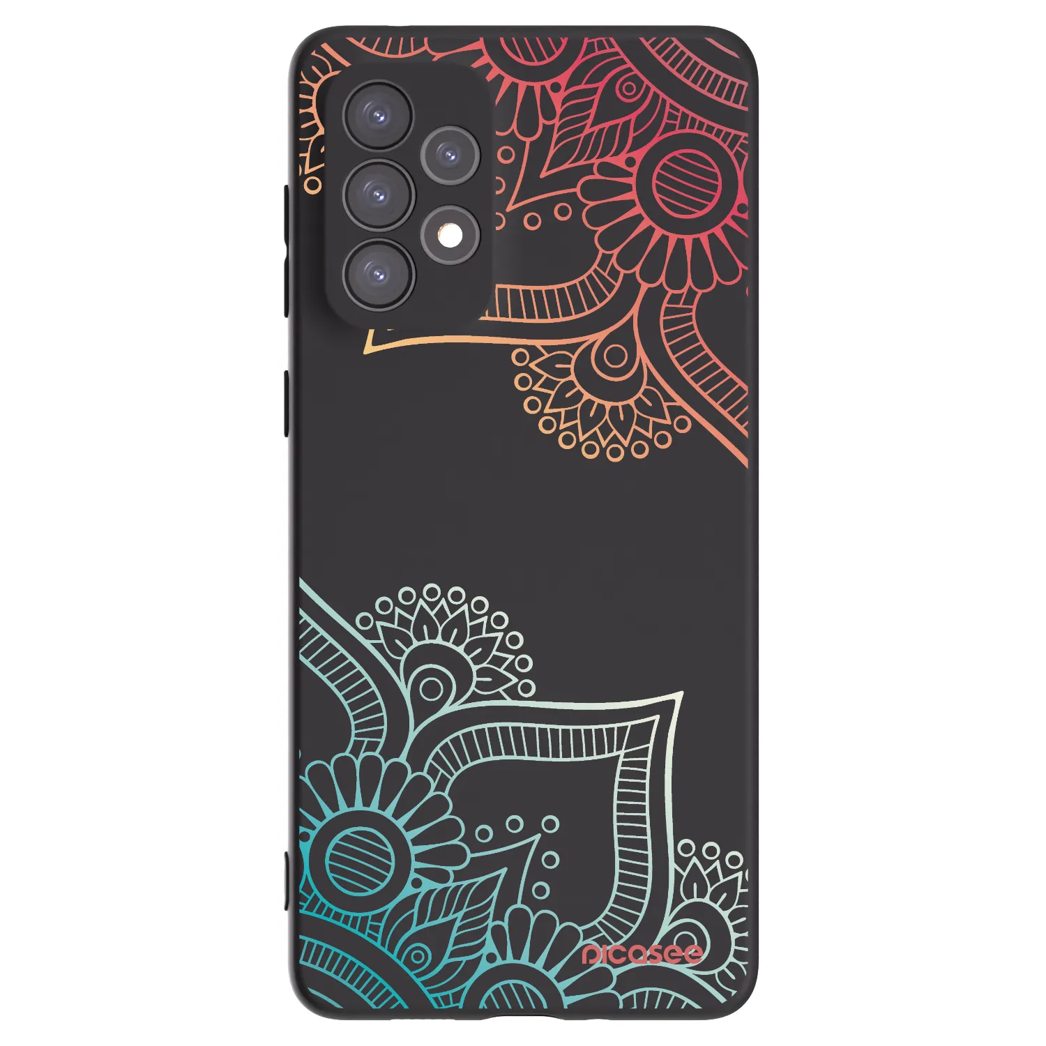 Picasee husă neagră din silicon pentru Samsung Galaxy A73 5G - Flowers pattern