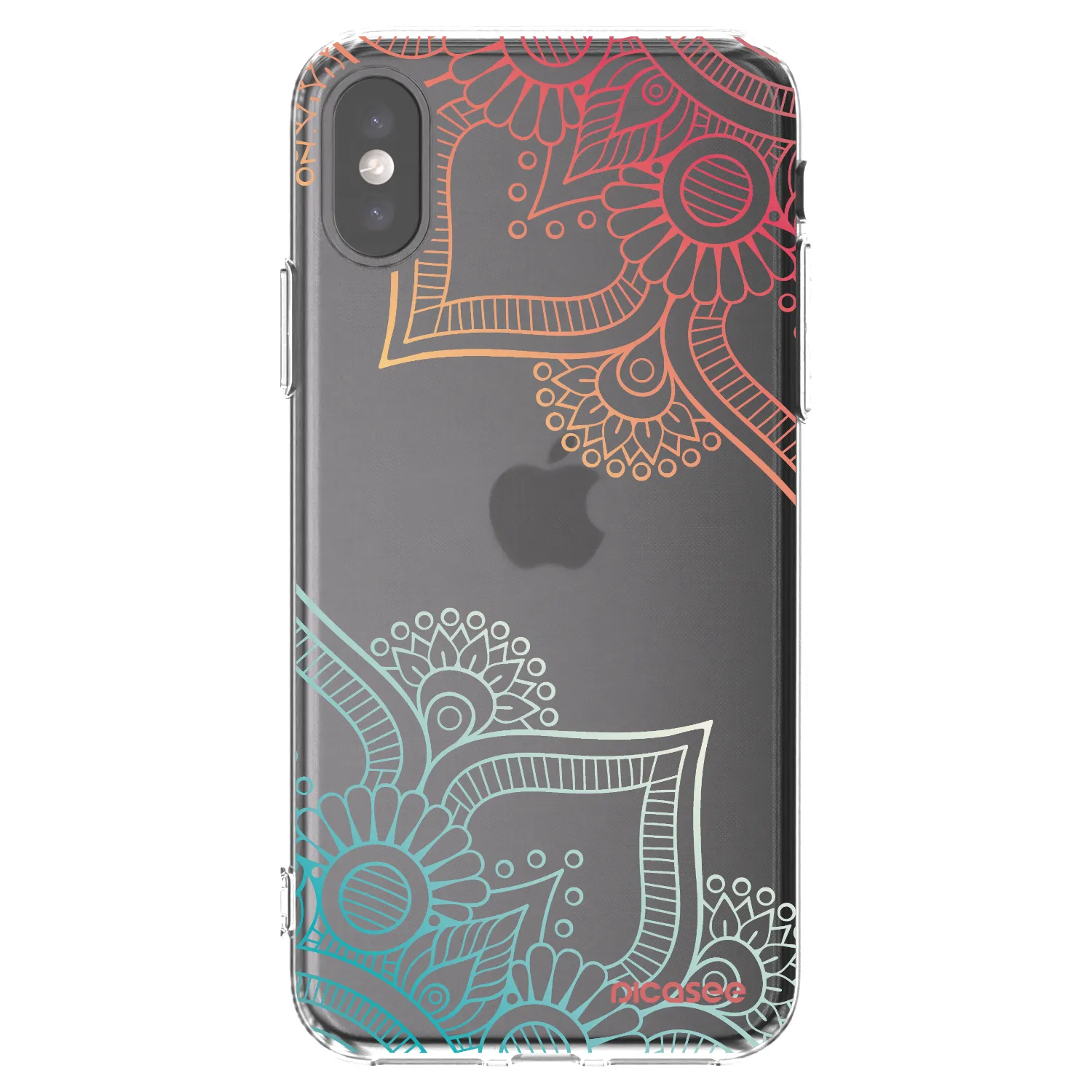 Picasee husă transparentă din silicon pentru Apple iPhone X/XS - Flowers pattern