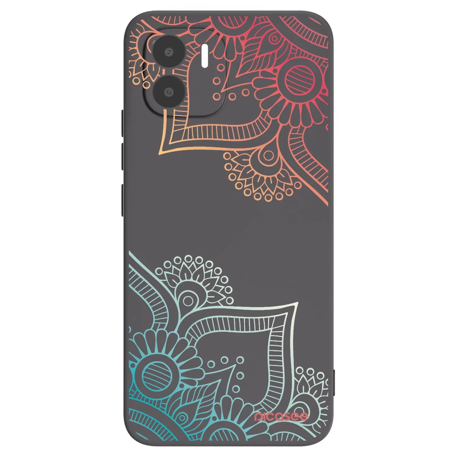 Picasee husă neagră din silicon pentru Xiaomi Redmi A1 - Flowers pattern