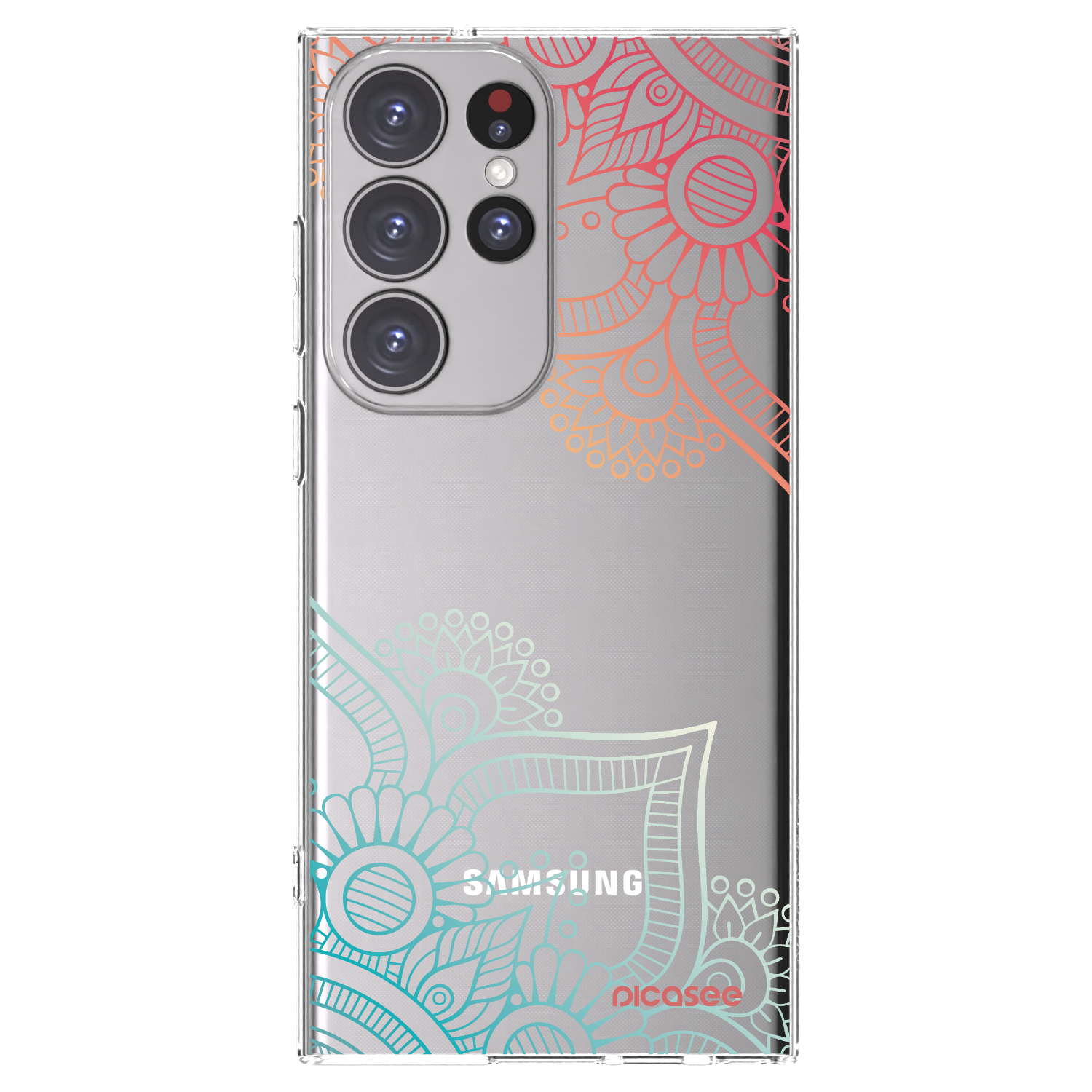 Picasee husă transparentă din silicon pentru Samsung Galaxy S23 Ultra 5G - Flowers pattern