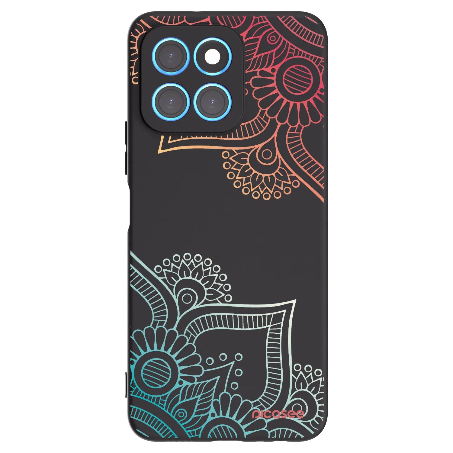 Picasee husă neagră din silicon pentru Honor X6 - Flowers pattern