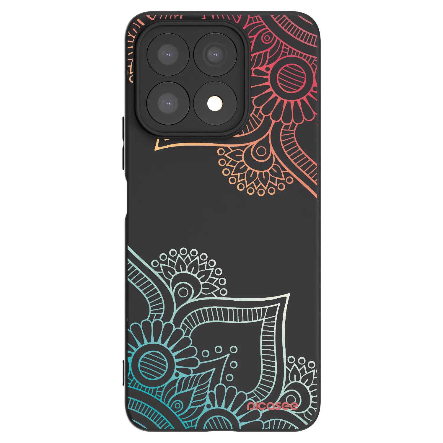 Picasee husă neagră din silicon pentru Honor X8a - Flowers pattern