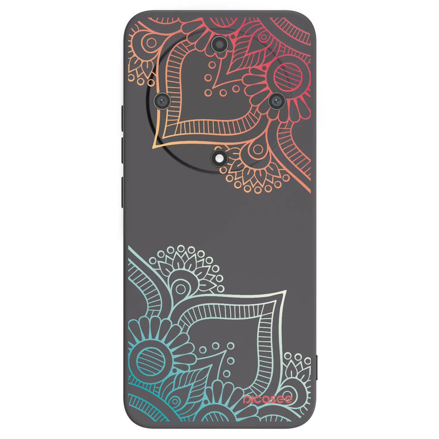 Picasee husă neagră din silicon pentru Honor Magic5 Lite 5G - Flowers pattern