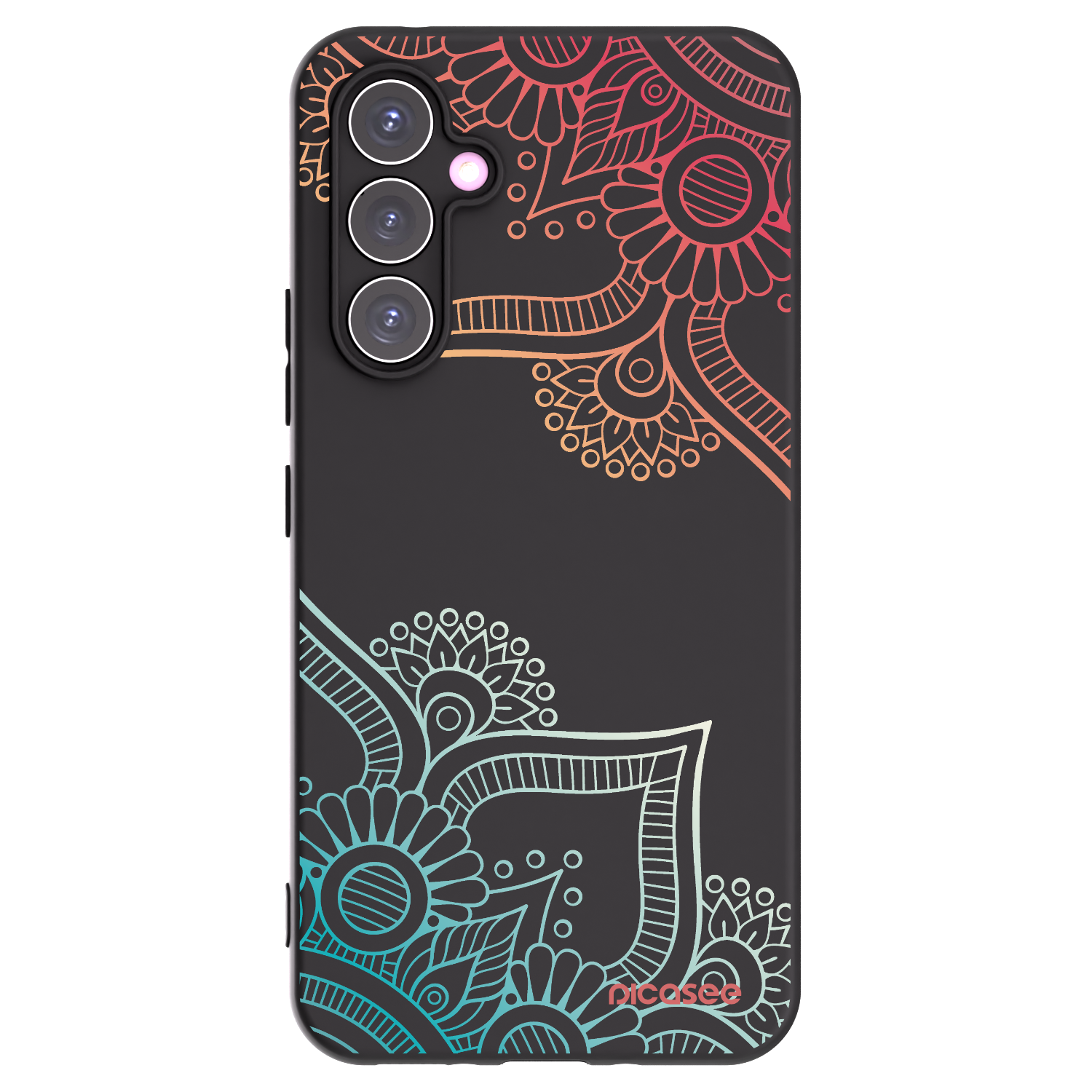 Picasee husă neagră din silicon pentru Samsung Galaxy A54 5G A546B - Flowers pattern