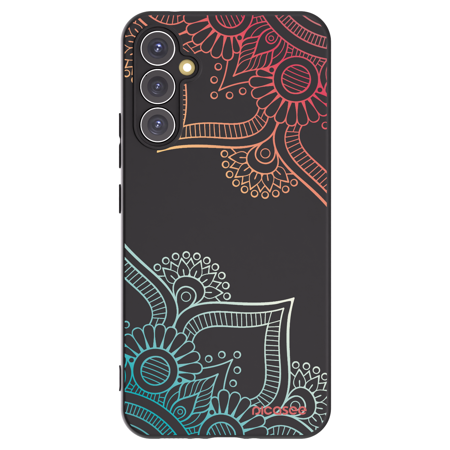 Picasee husă neagră din silicon pentru Samsung Galaxy A34 5G A346B - Flowers pattern
