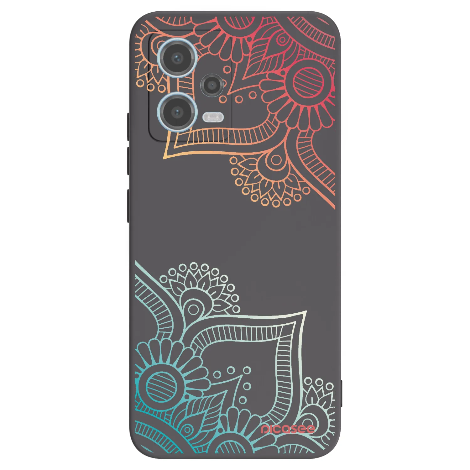 Picasee husă neagră din silicon pentru Xiaomi Redmi Note 12 5G - Flowers pattern