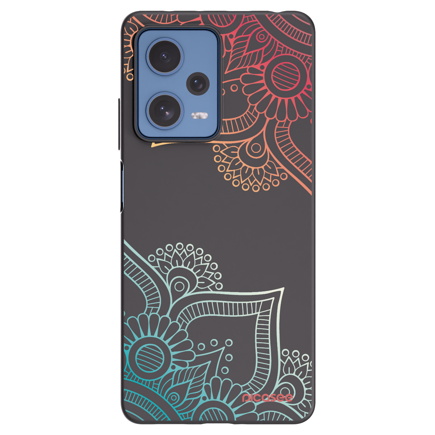 Picasee husă neagră din silicon pentru Xiaomi Redmi Note 12 Pro 5G - Flowers pattern