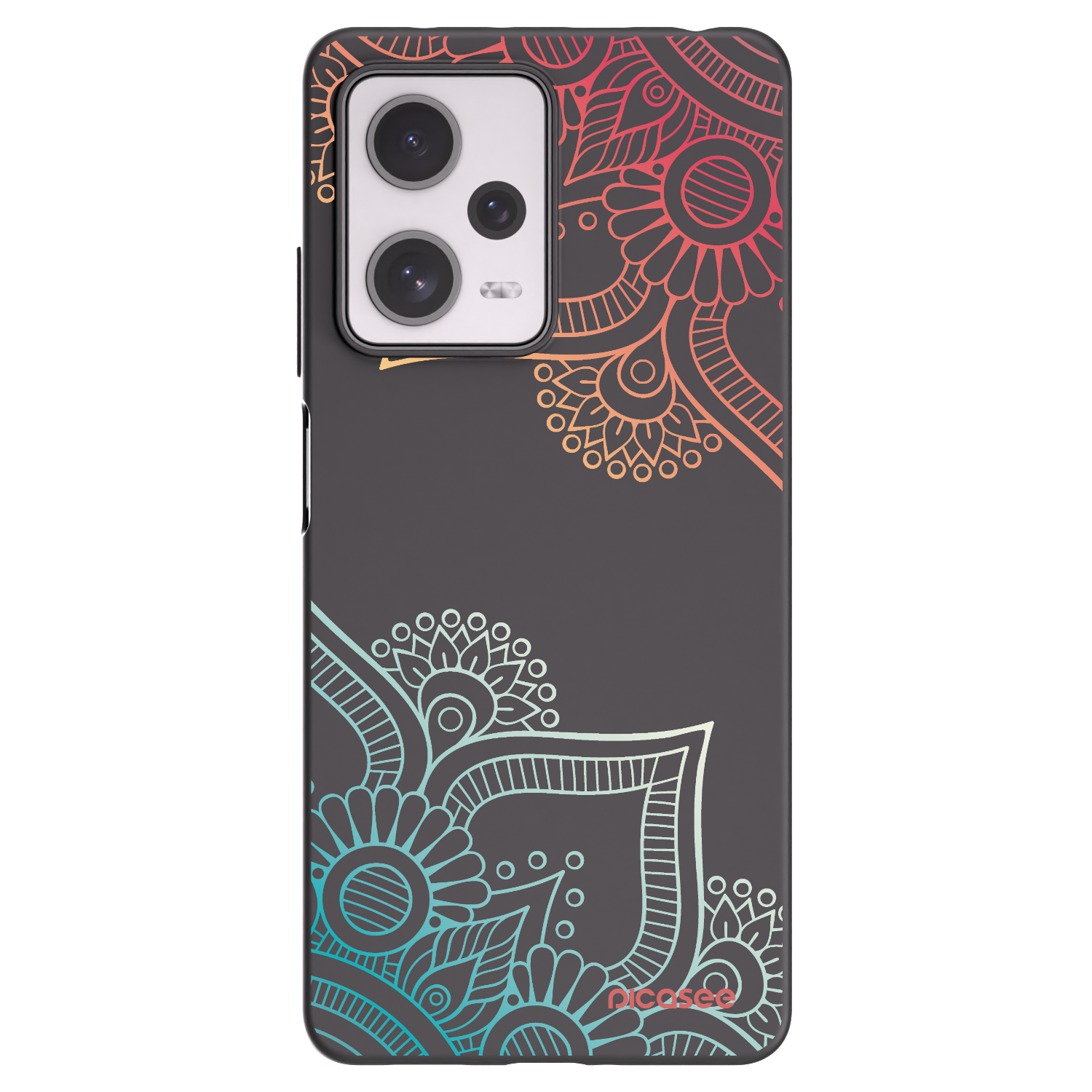 Picasee husă neagră din silicon pentru Xiaomi Redmi Note 12 Pro+ 5G - Flowers pattern