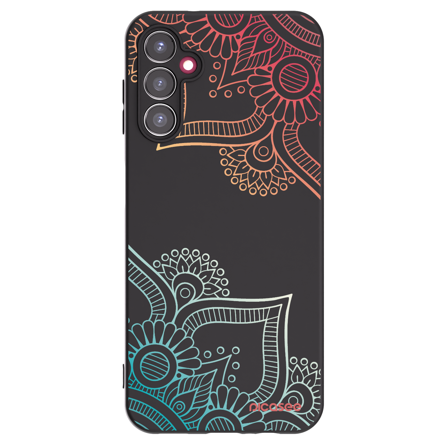 Picasee husă neagră din silicon pentru Samsung Galaxy A14 5G A146P - Flowers pattern