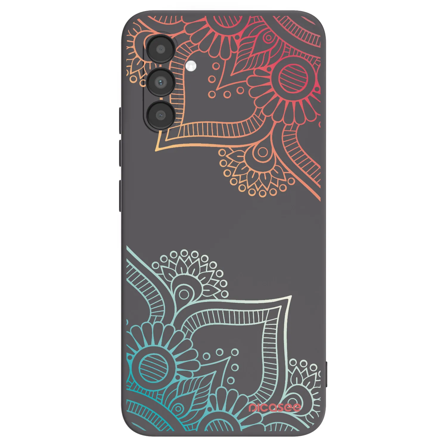 Picasee husă neagră din silicon pentru Samsung Galaxy A04s A047F - Flowers pattern