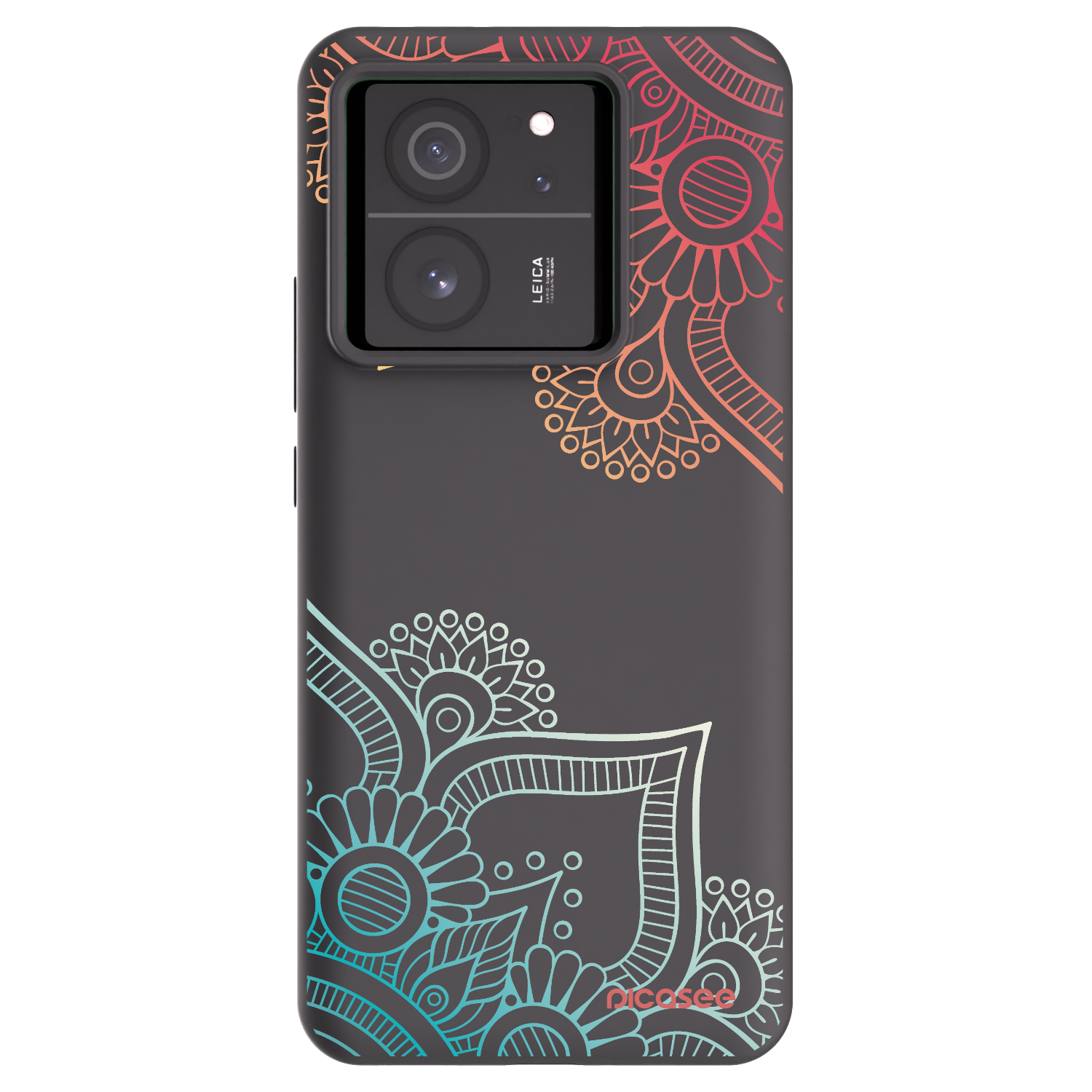 Picasee husă neagră din silicon pentru Xiaomi 13T - Flowers pattern