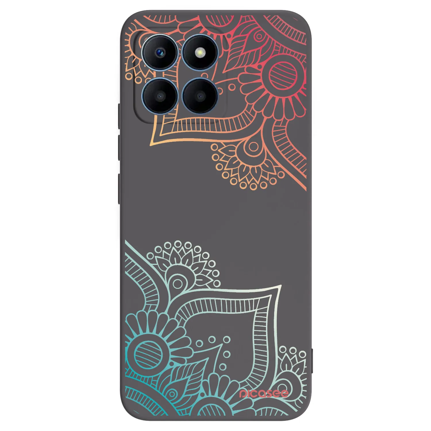 Picasee husă neagră din silicon pentru Honor 70 Lite - Flowers pattern