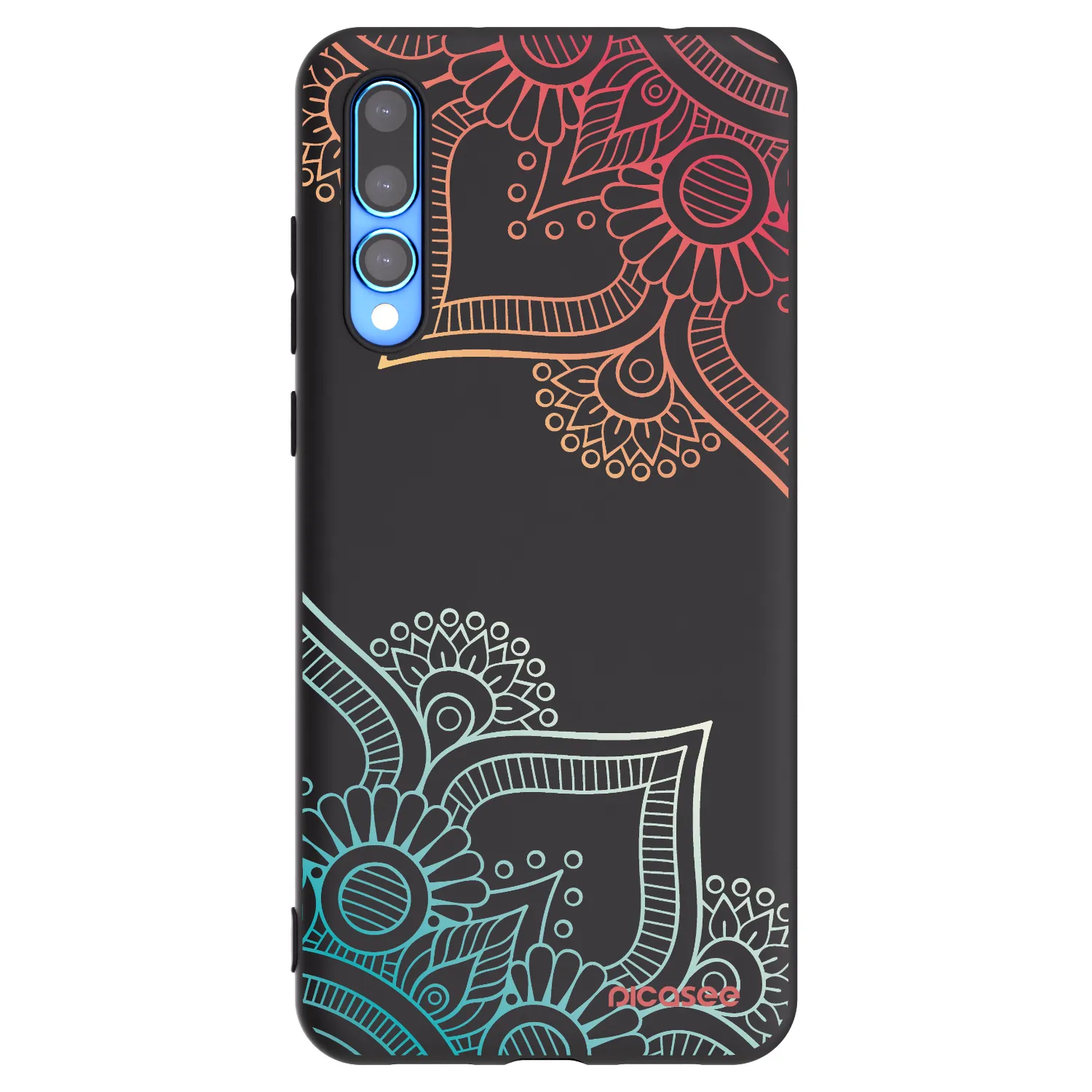 Picasee husă neagră din silicon pentru Huawei P20 Pro - Flowers pattern