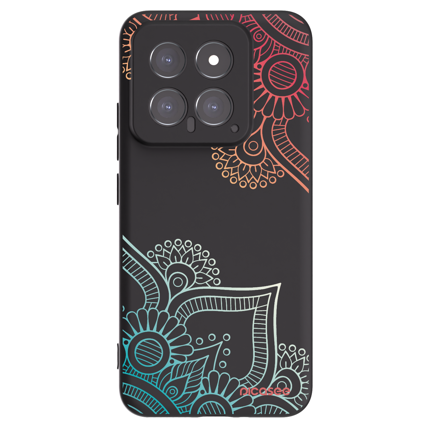 Picasee husă neagră din silicon pentru Xiaomi 14 - Flowers pattern