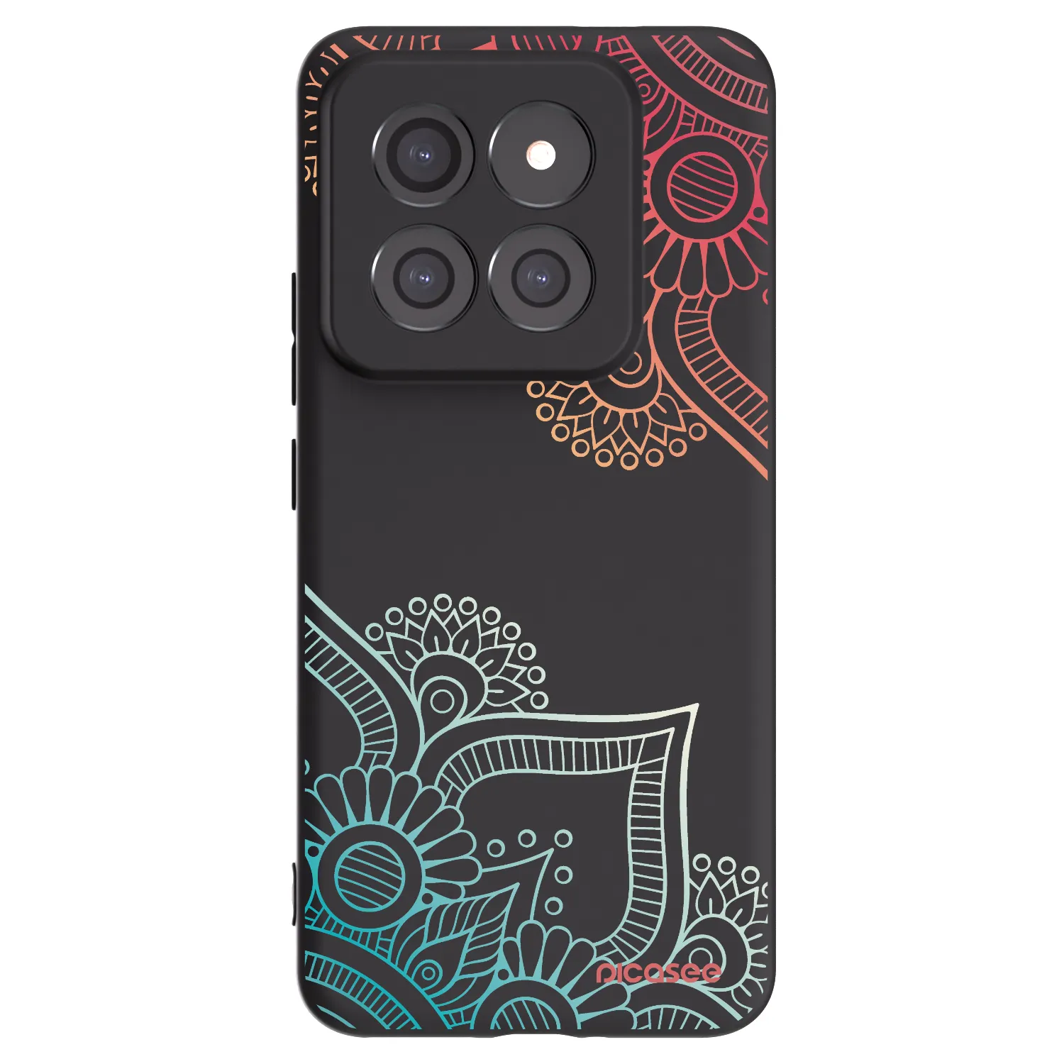 Picasee husă neagră din silicon pentru Xiaomi 14 Pro - Flowers pattern