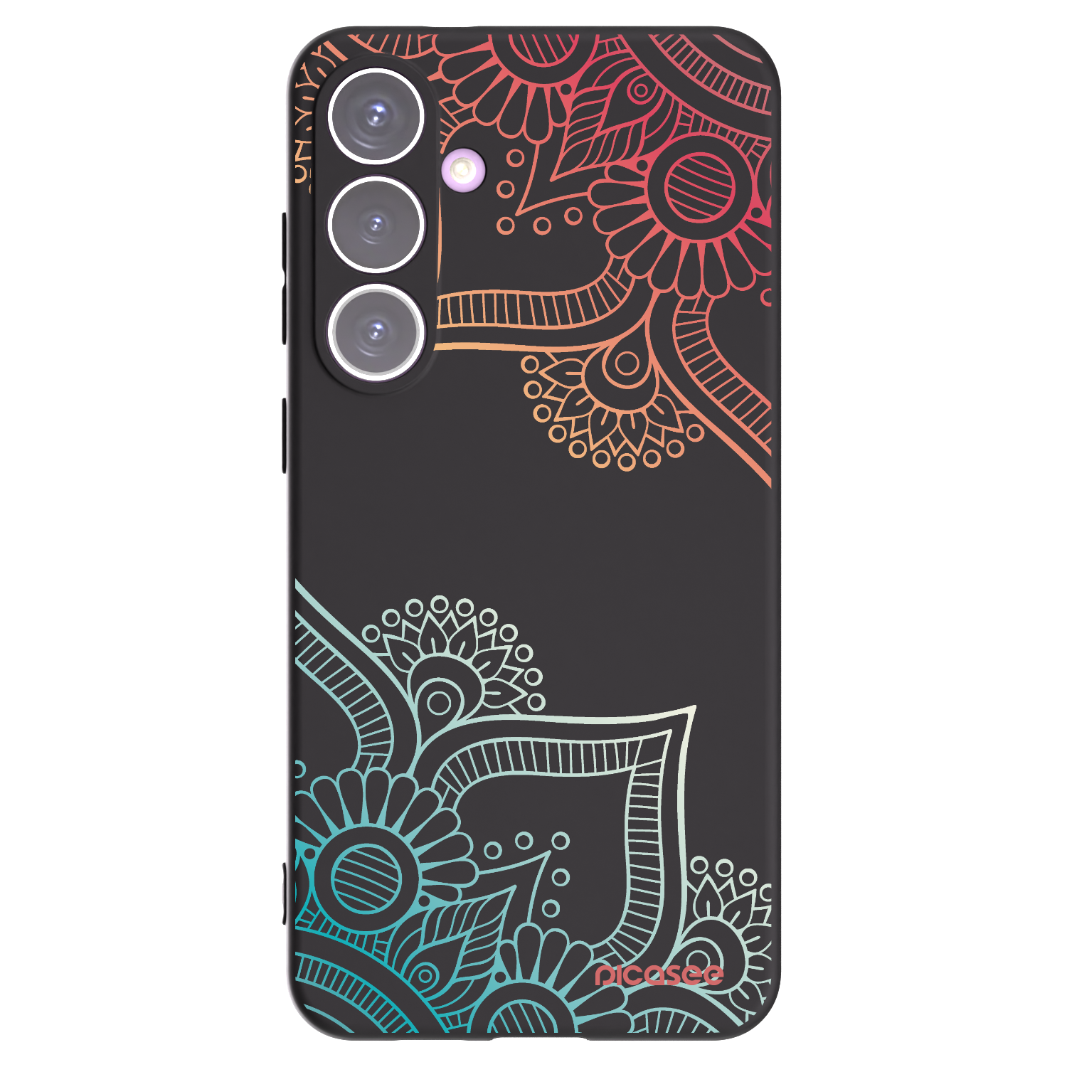 Picasee husă neagră din silicon pentru Samsung Galaxy S24+ S926B 5G - Flowers pattern
