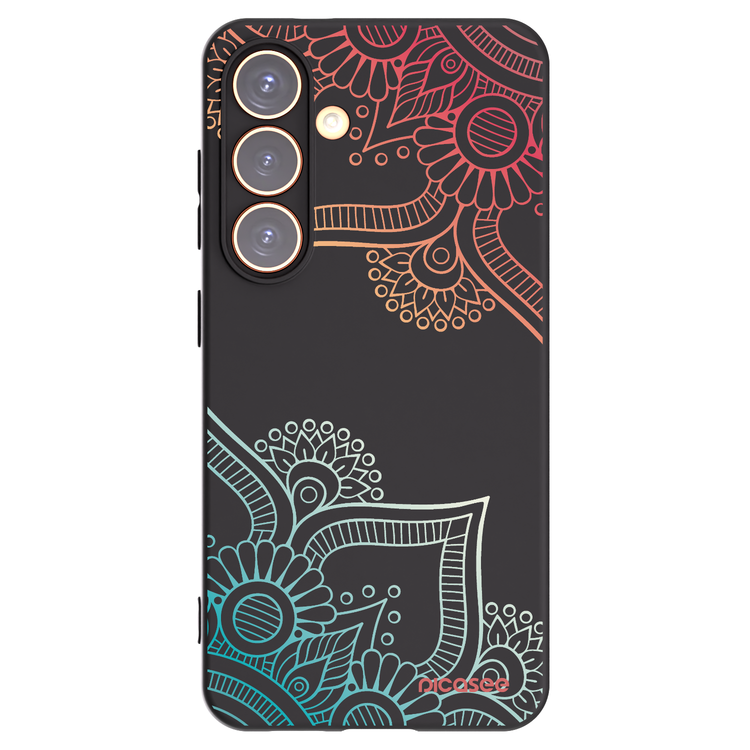 Picasee husă neagră din silicon pentru Samsung Galaxy S24 S921B 5G - Flowers pattern