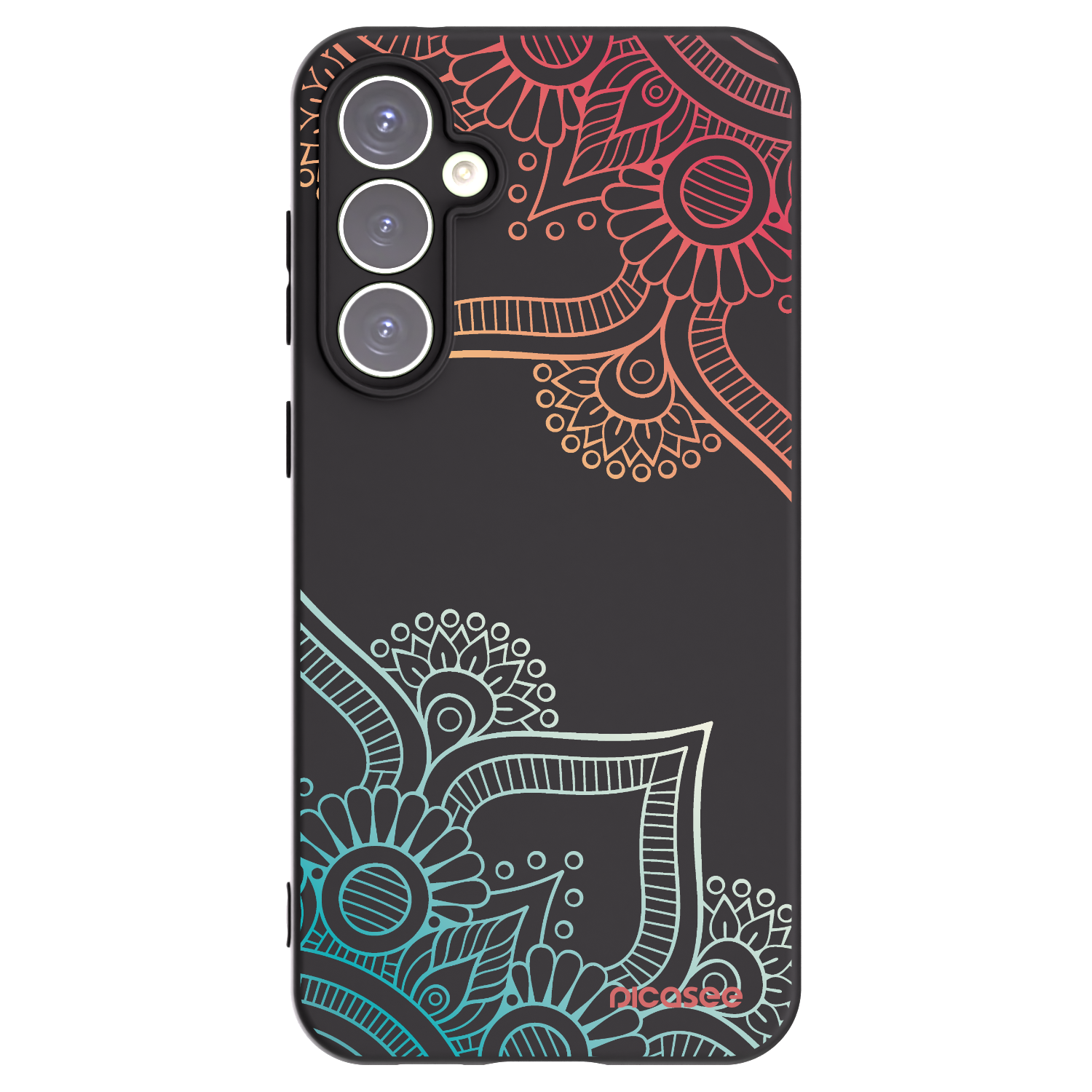 Picasee husă neagră din silicon pentru Samsung Galaxy S23 FE S711B - Flowers pattern