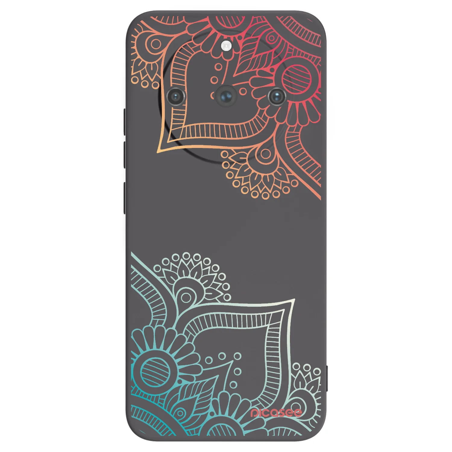 Picasee husă neagră din silicon pentru Realme 11 Pro+ - Flowers pattern