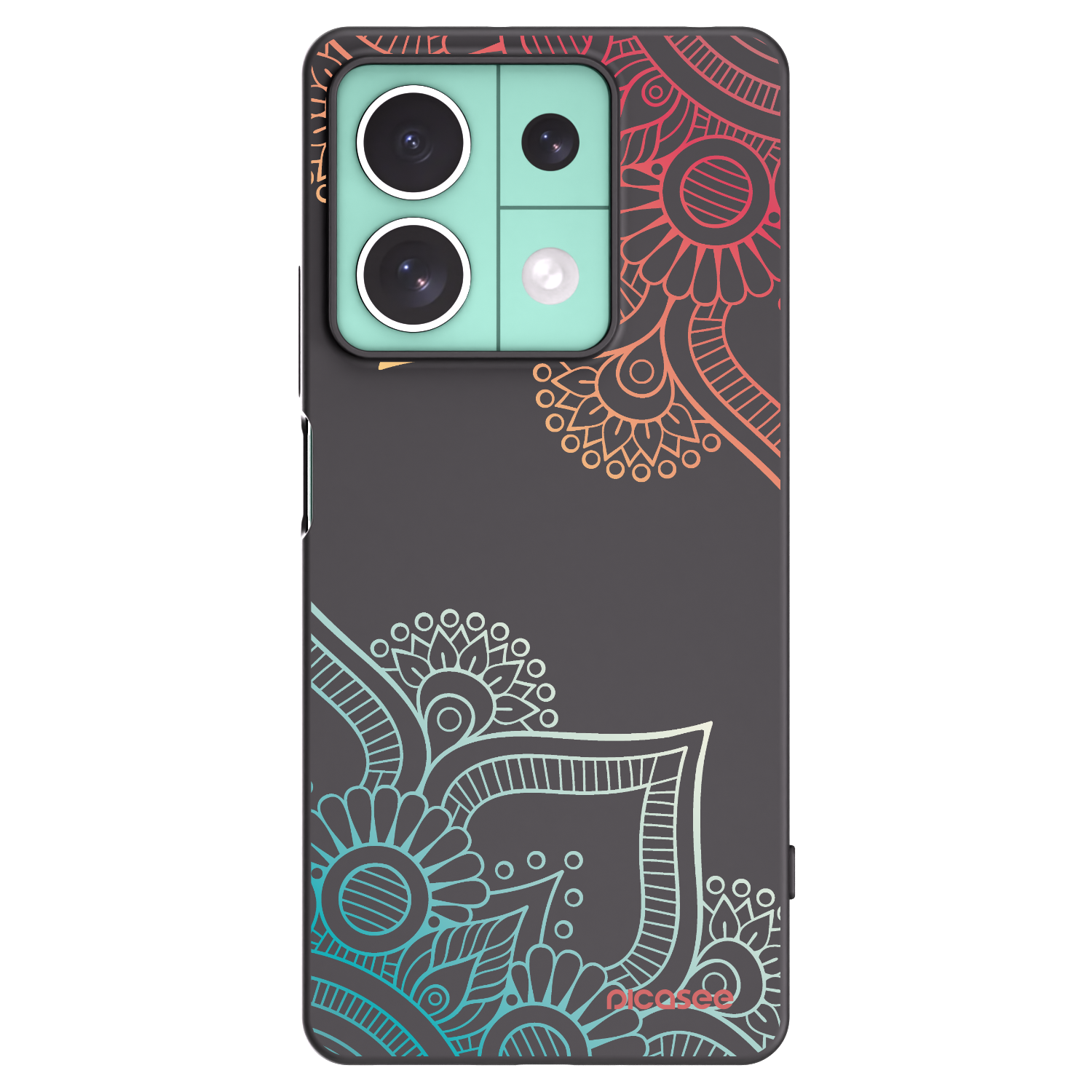 Picasee husă neagră din silicon pentru Xiaomi Redmi Note 13 5G - Flowers pattern
