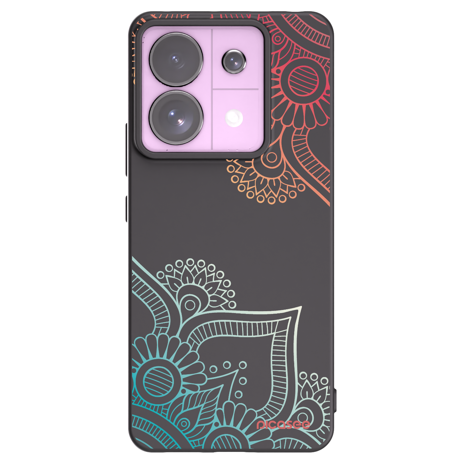 Picasee husă neagră din silicon pentru Xiaomi Redmi Note 13 Pro 5G - Flowers pattern