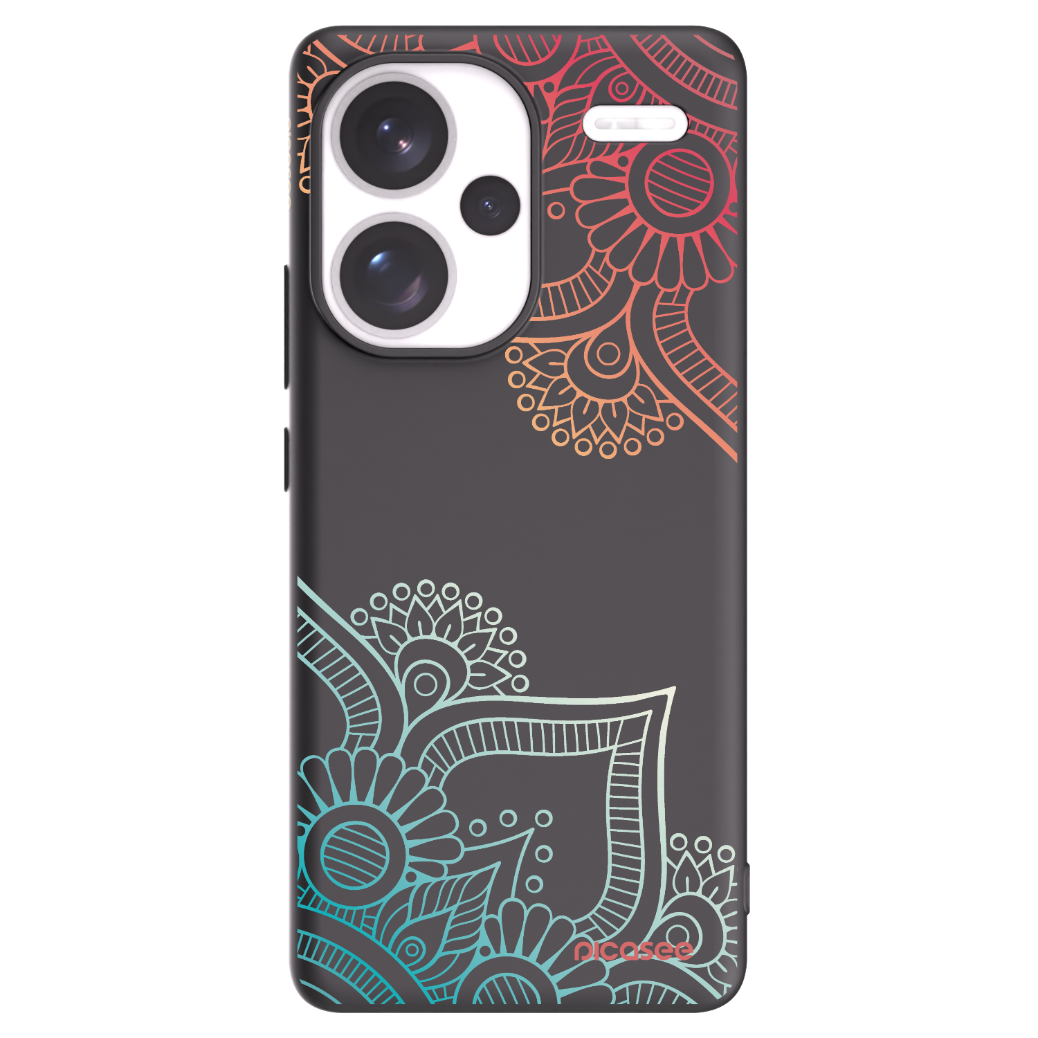 Picasee husă neagră din silicon pentru Xiaomi Redmi Note 13 Pro+ 5G - Flowers pattern