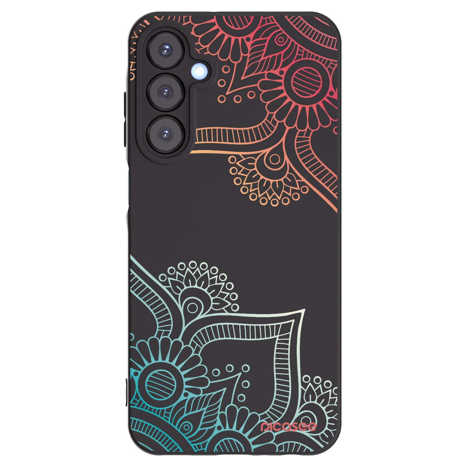 Picasee husă neagră din silicon pentru Samsung Galaxy A25 A256B 5G - Flowers pattern