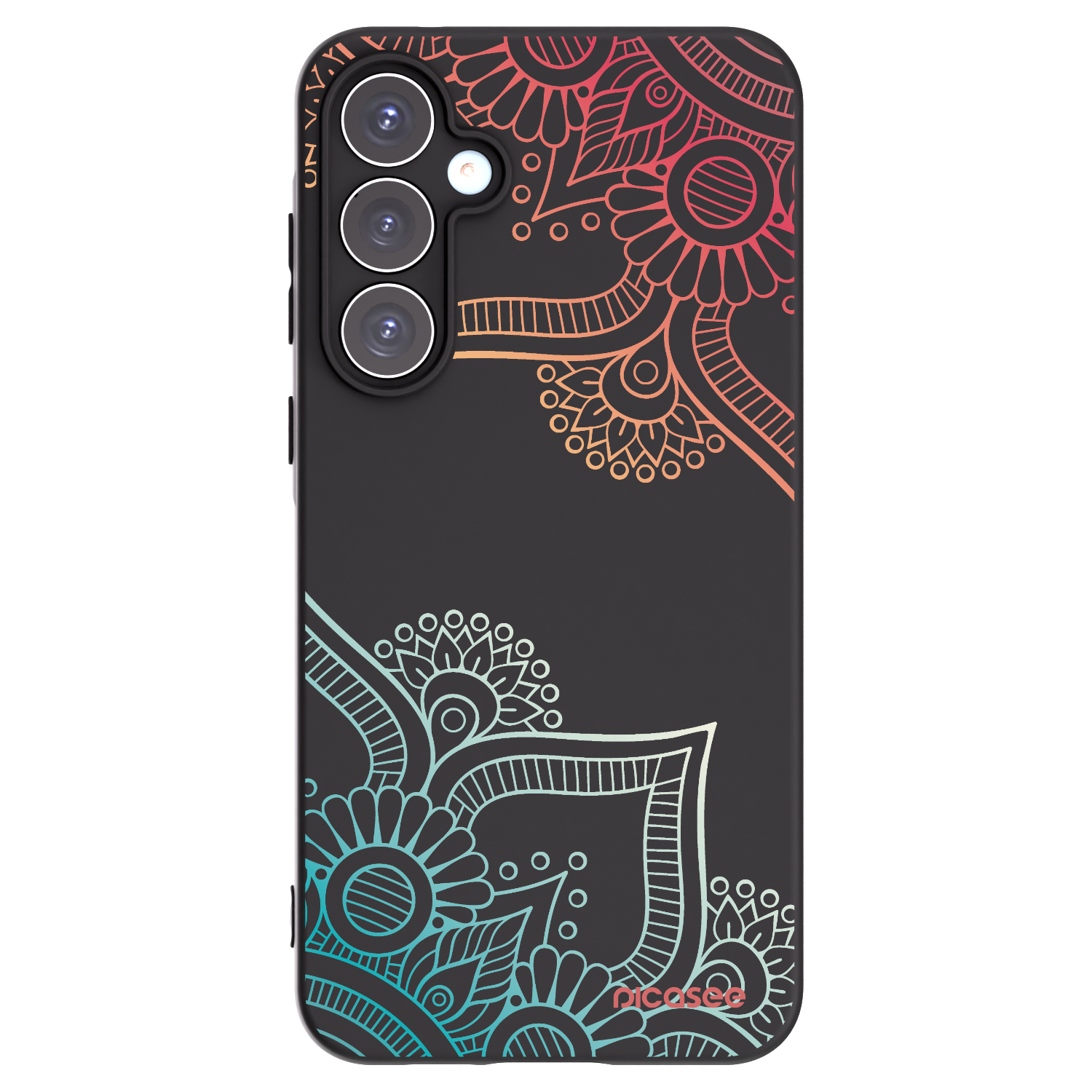 Picasee husă neagră din silicon pentru Samsung Galaxy A55 5G A556B - Flowers pattern