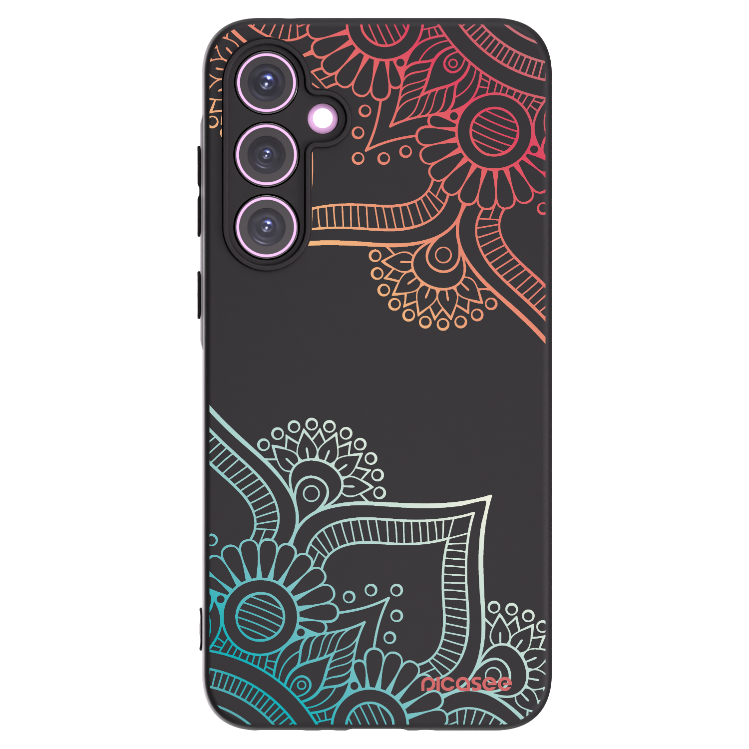 Picasee husă neagră din silicon pentru Samsung Galaxy A35 5G A356B - Flowers pattern