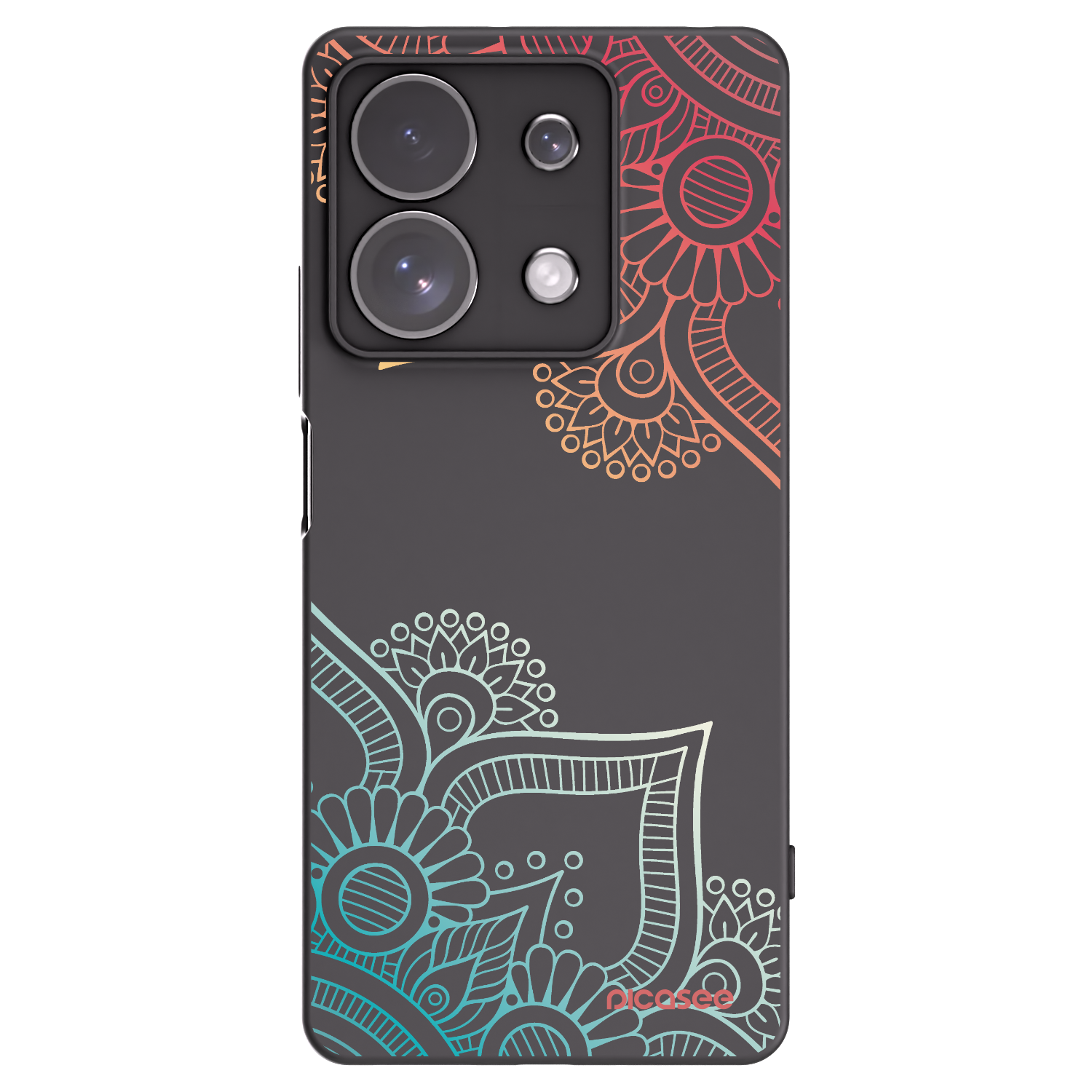Picasee husă neagră din silicon pentru Xiaomi Redmi Note 13 Pro 4G - Flowers pattern