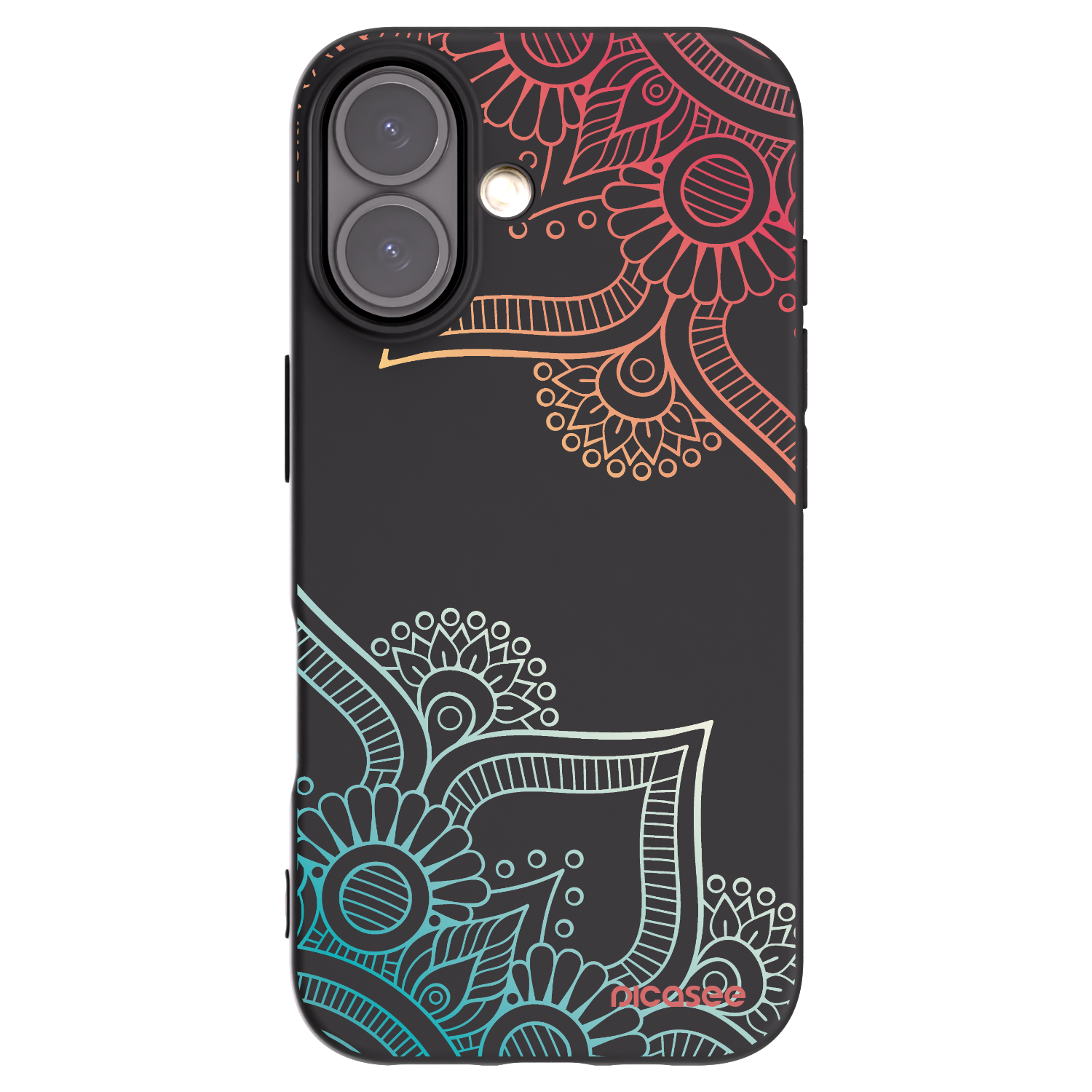 Picasee husă neagră din silicon pentru Apple iPhone 16 - Flowers pattern